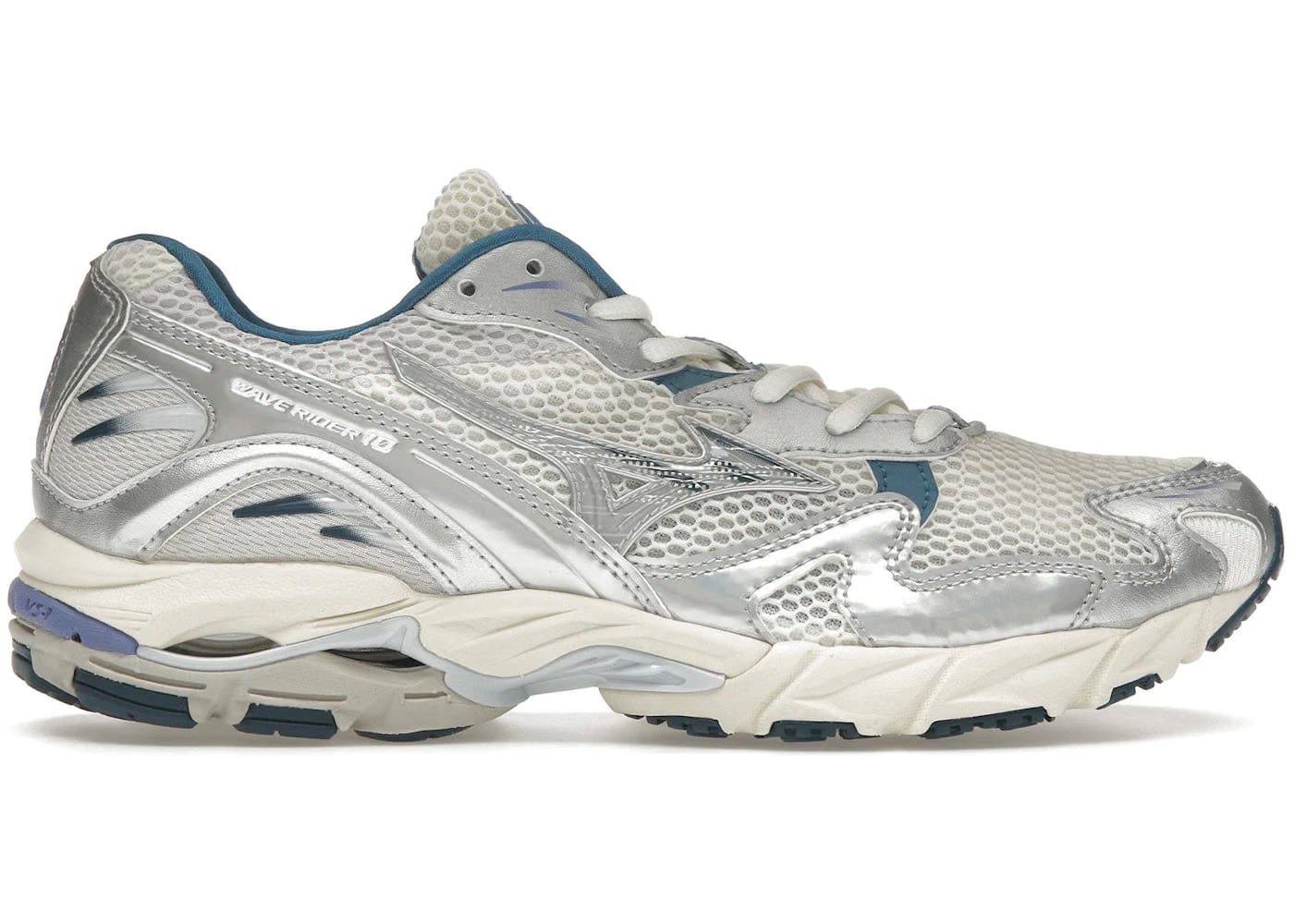 Mizuno Wave Rider 10 White Silver Blue