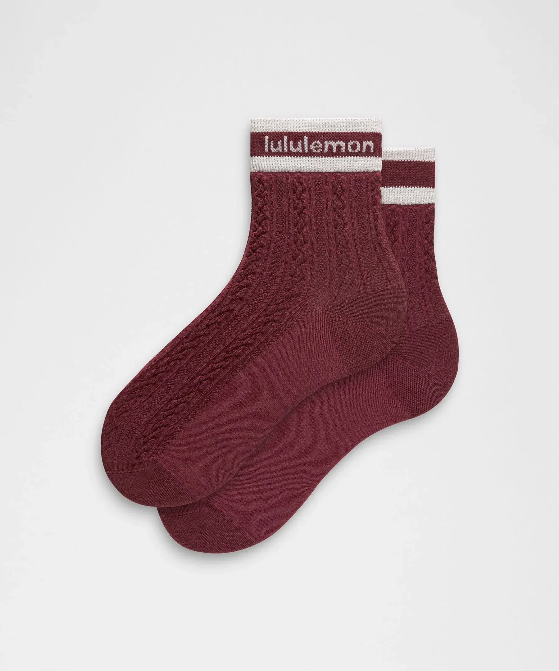 Lululemon Unisex Cable - Knit Quarter Socks