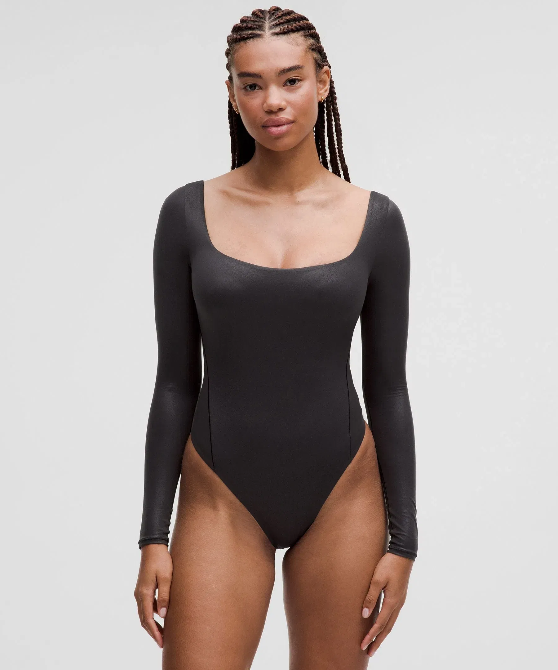 Lululemon Wundermost Ultra - Soft Nulu Square - Neck Long - Sleeve Bodysuit *Shine