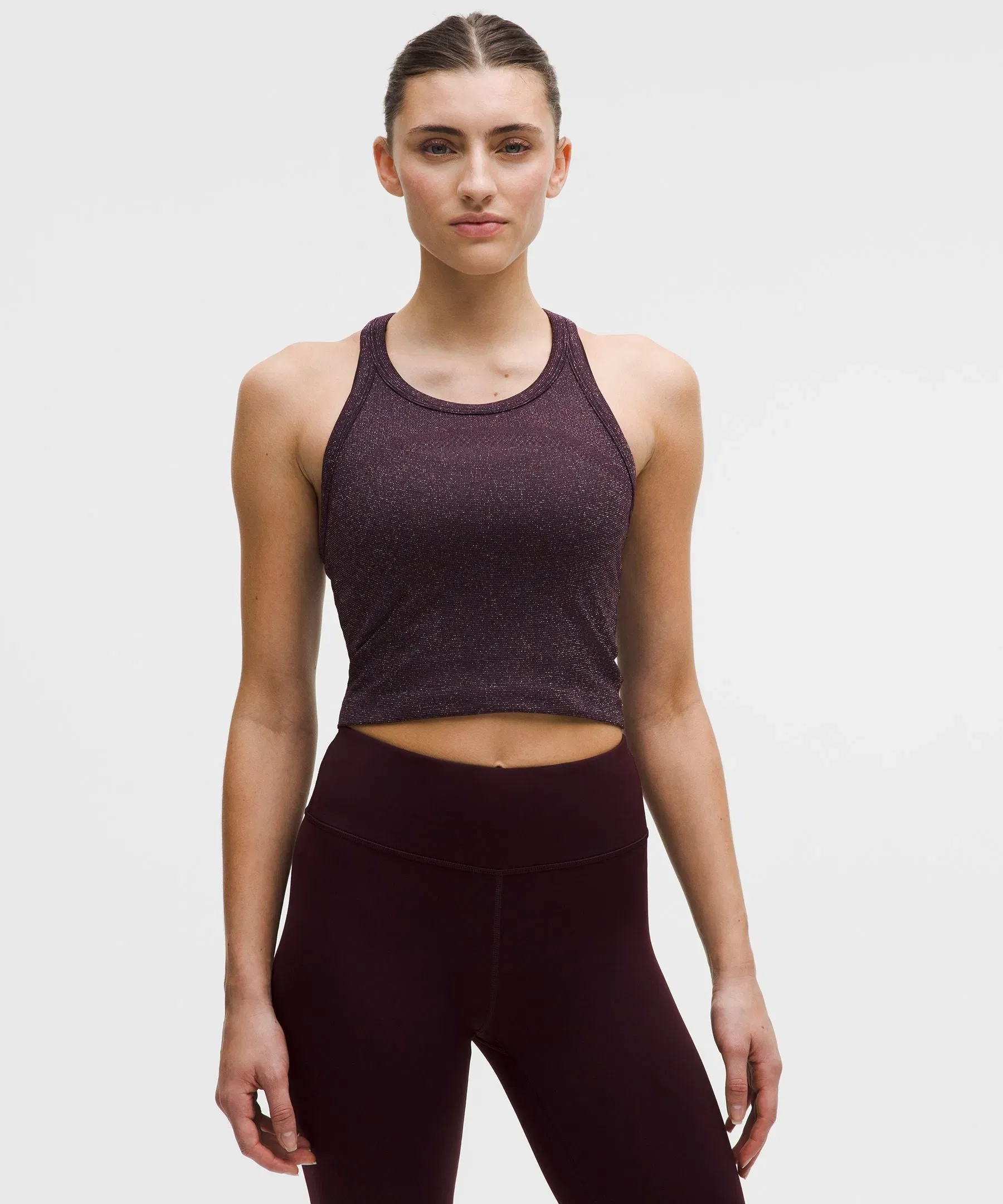 Lululemon Women's Swiftly Tech Cropped Round - Neck Racerback Tank Top 2.0 *Sparkle