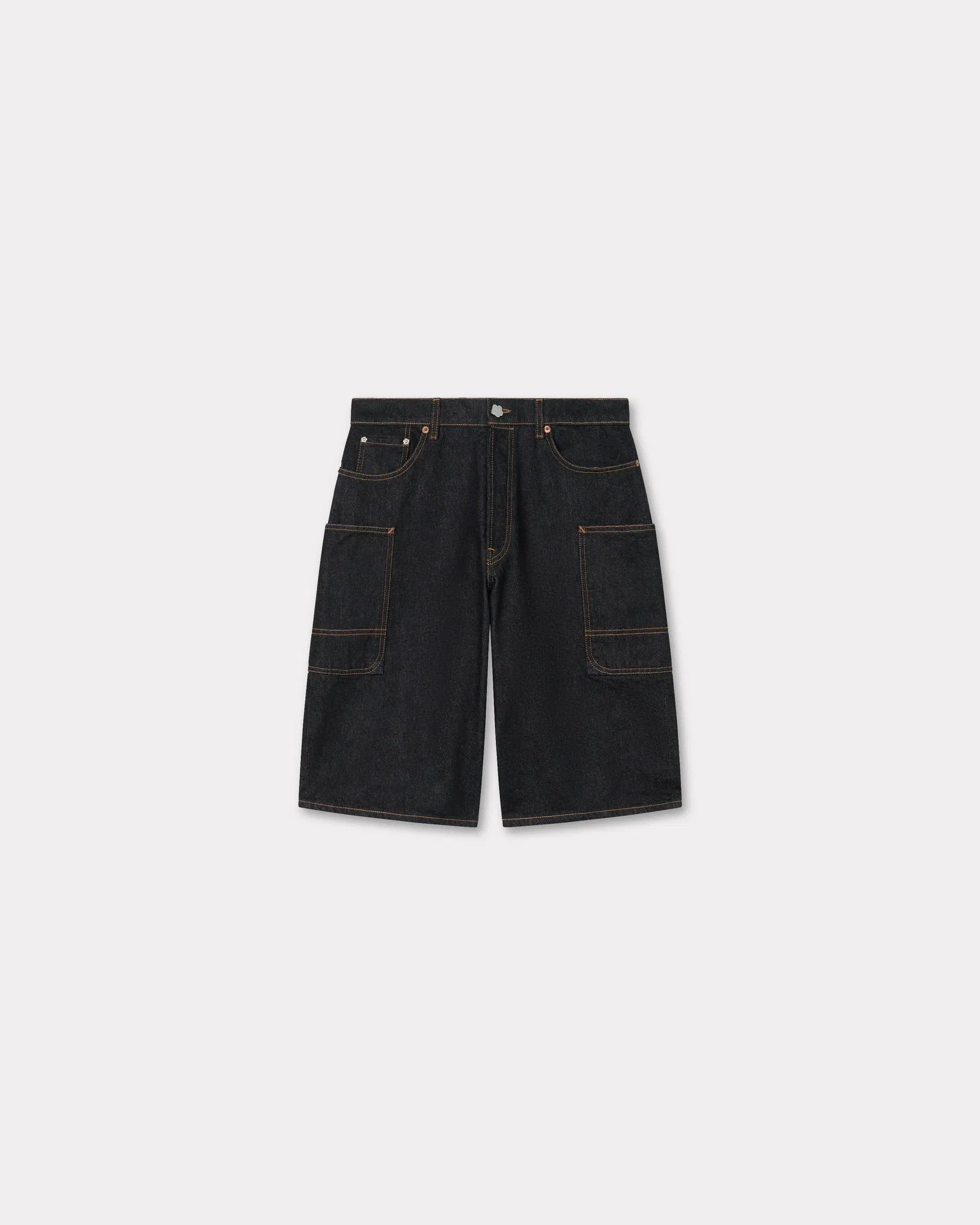 Kenzo Monkey Fit Short In Japanese Denim Blue