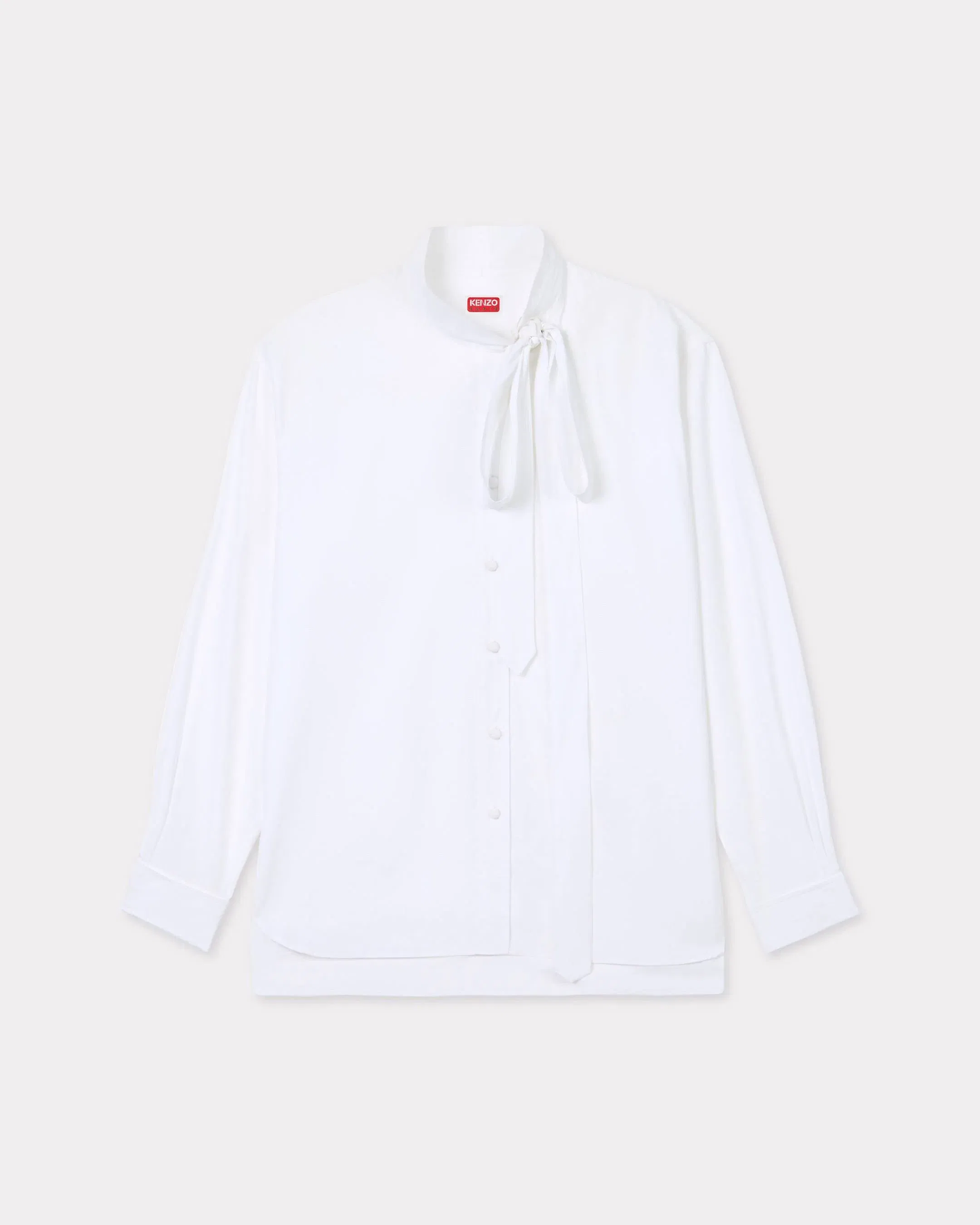 Kenzo Oversized Bow Shirt In Cotton White Women's