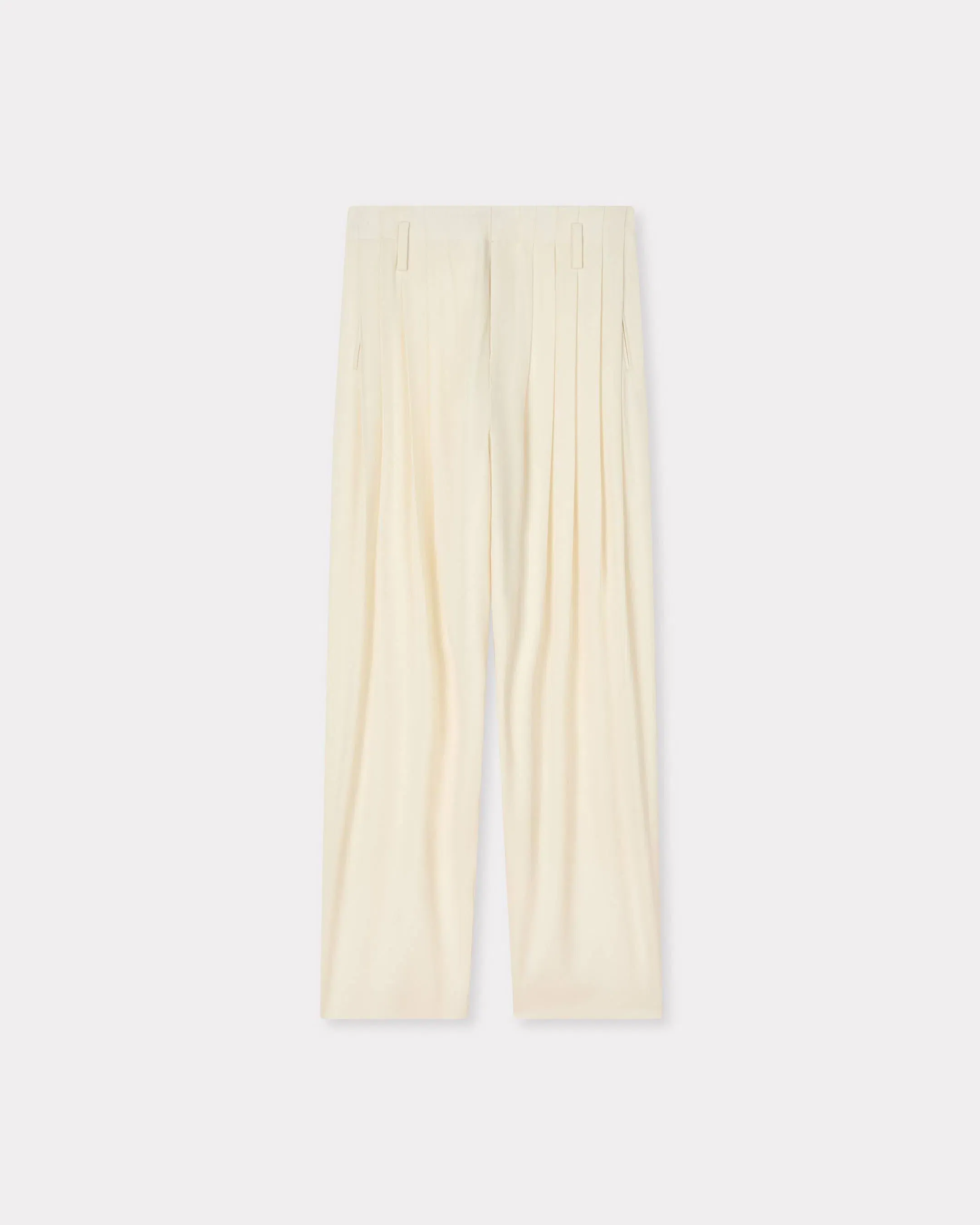 Kenzo Pleated Pants In Virgin Wool White