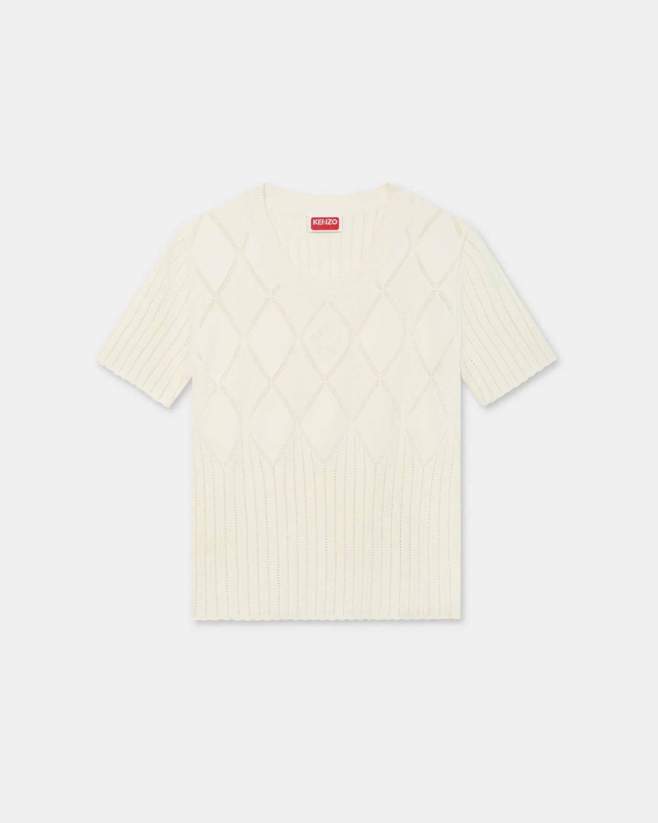 Kenzo Short Sleeve Knit Top White Women's