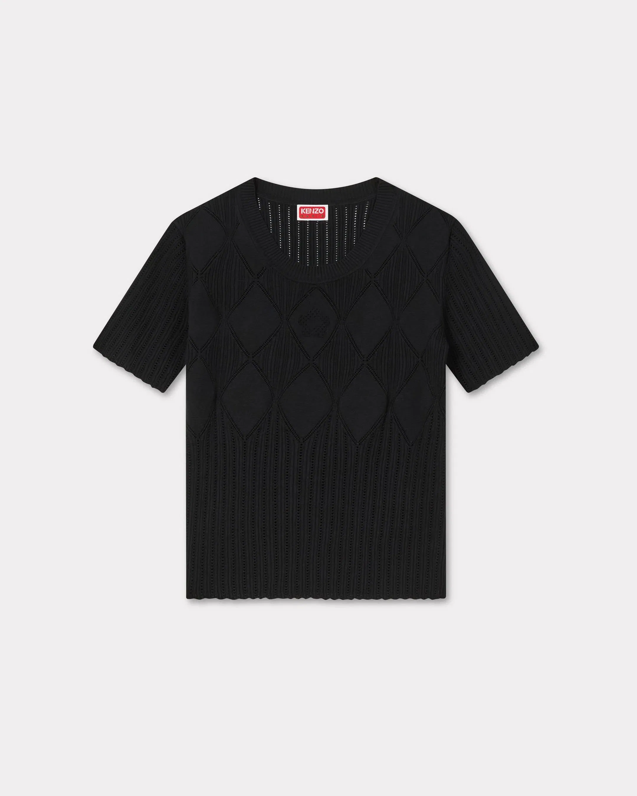 Kenzo Short Sleeve Knit Top Black Women's