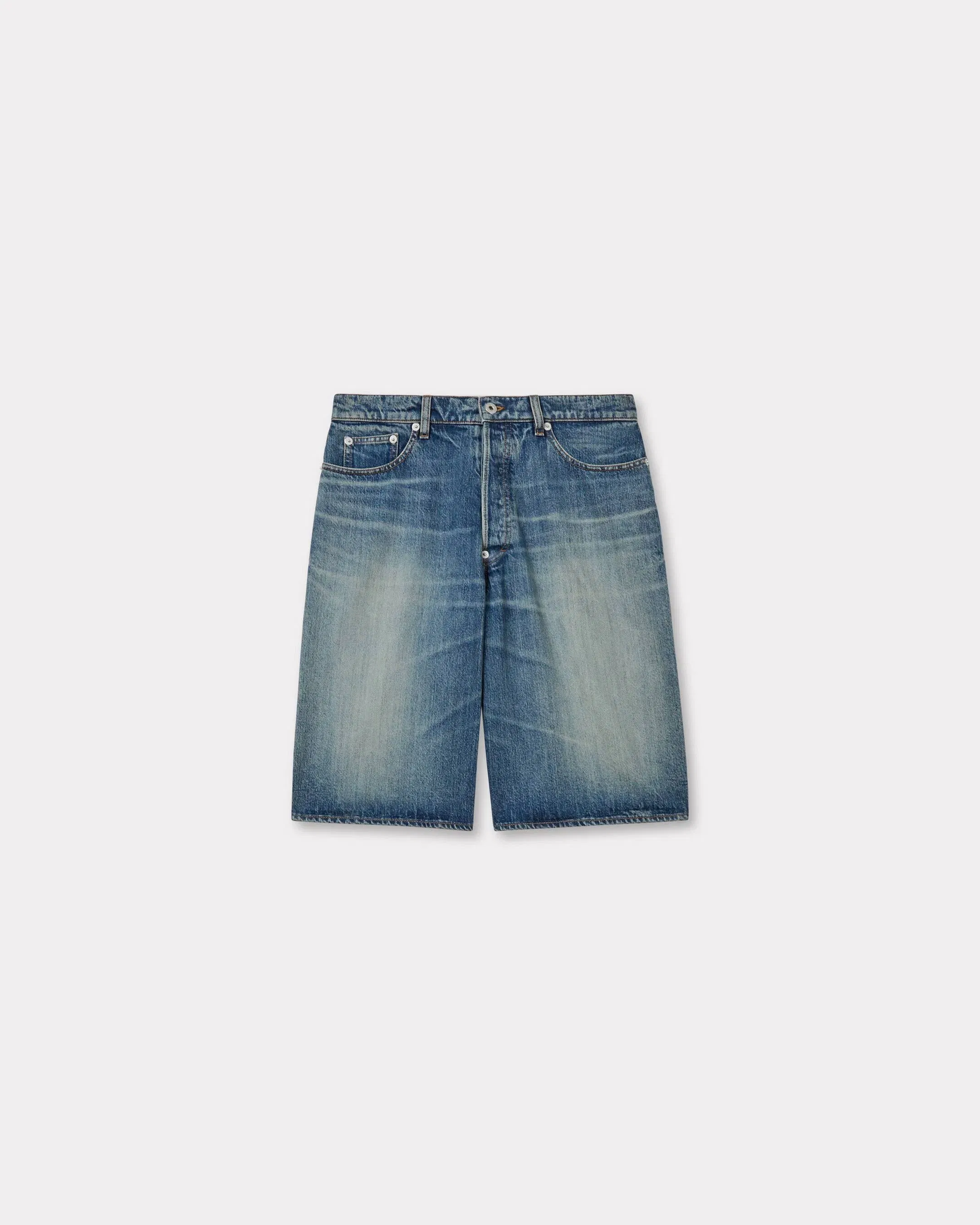 Kenzo Straight Short In Japanese Denim Blue