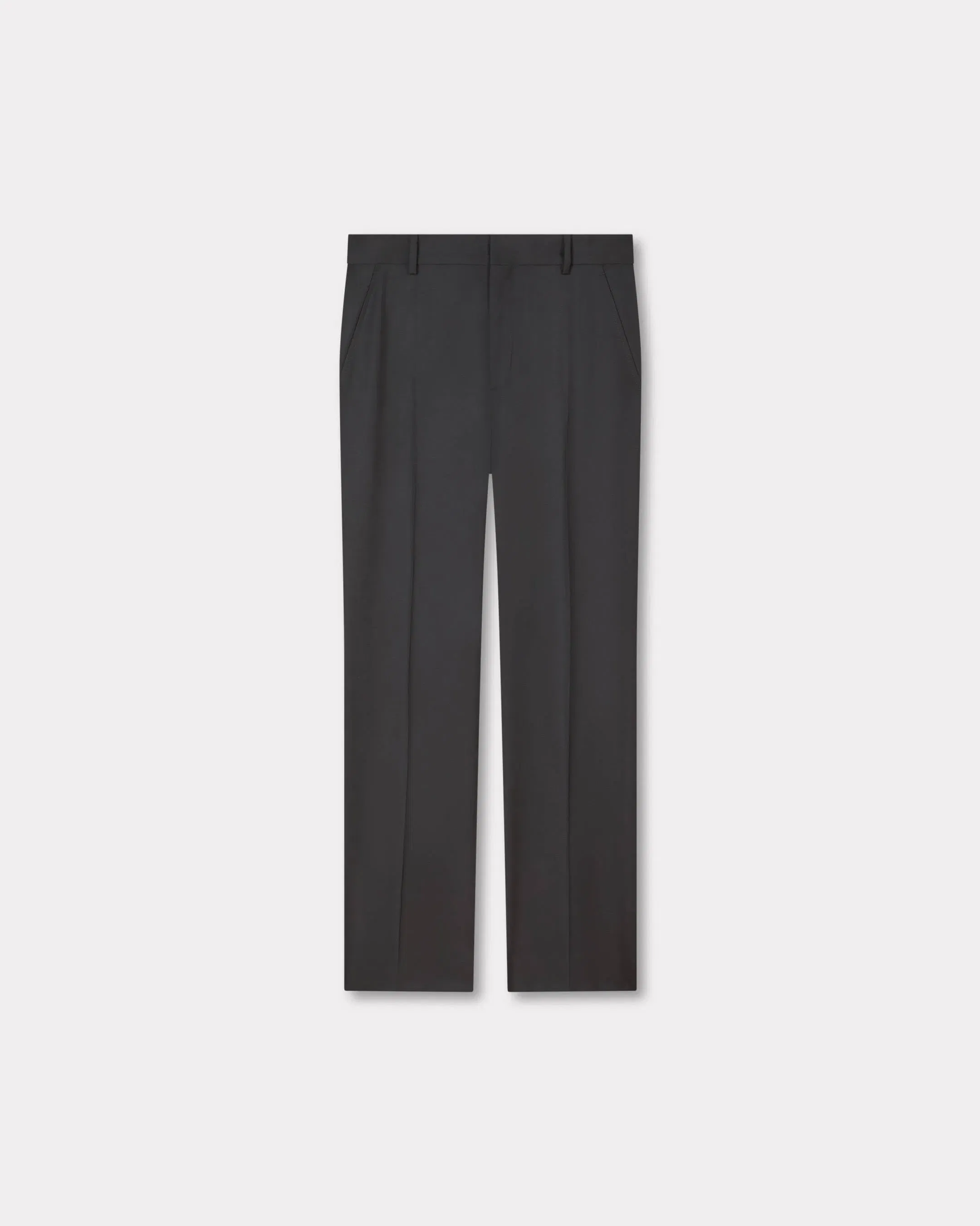 Kenzo Straight Tailored Pants In Virgin Wool Black