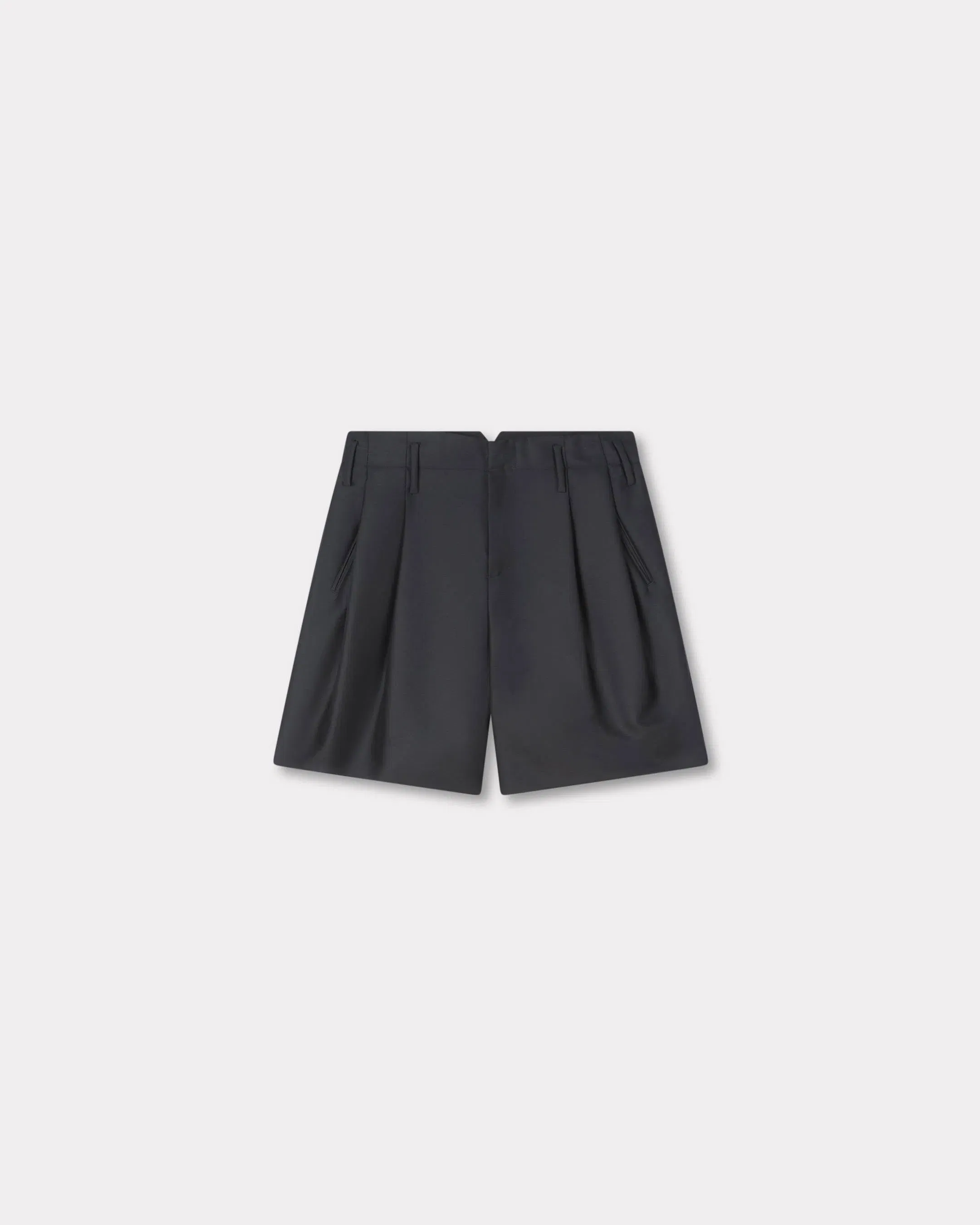 Kenzo Tailored Short In Virgin Wool And Silk Black