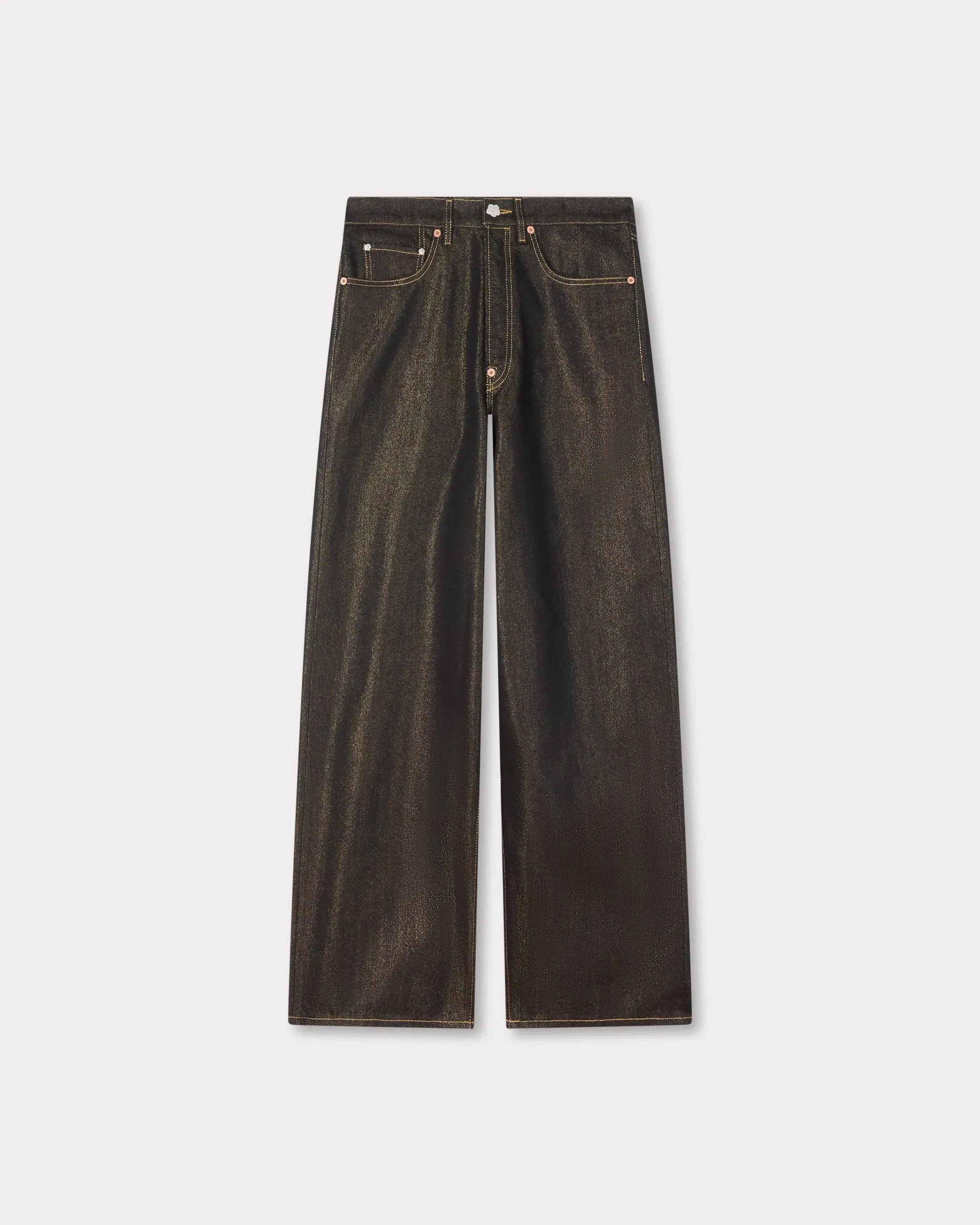 Kenzo Turn Up Wide Fit Jeans In Japanese Denim Black