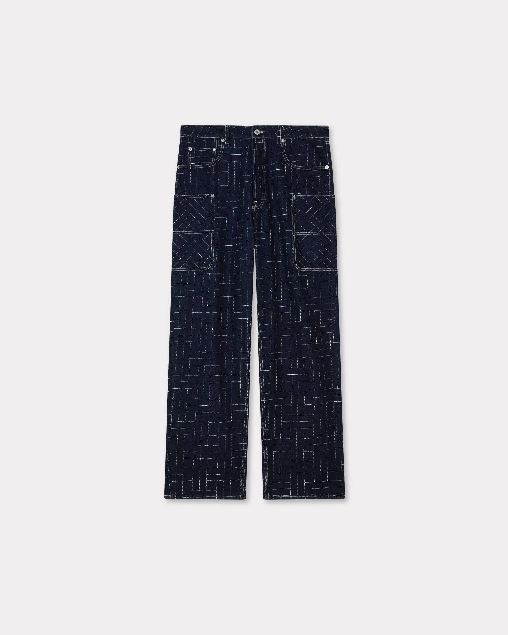 Kenzo Weave Cargo Monkey Fit Jeans In Japanese Denim Blue