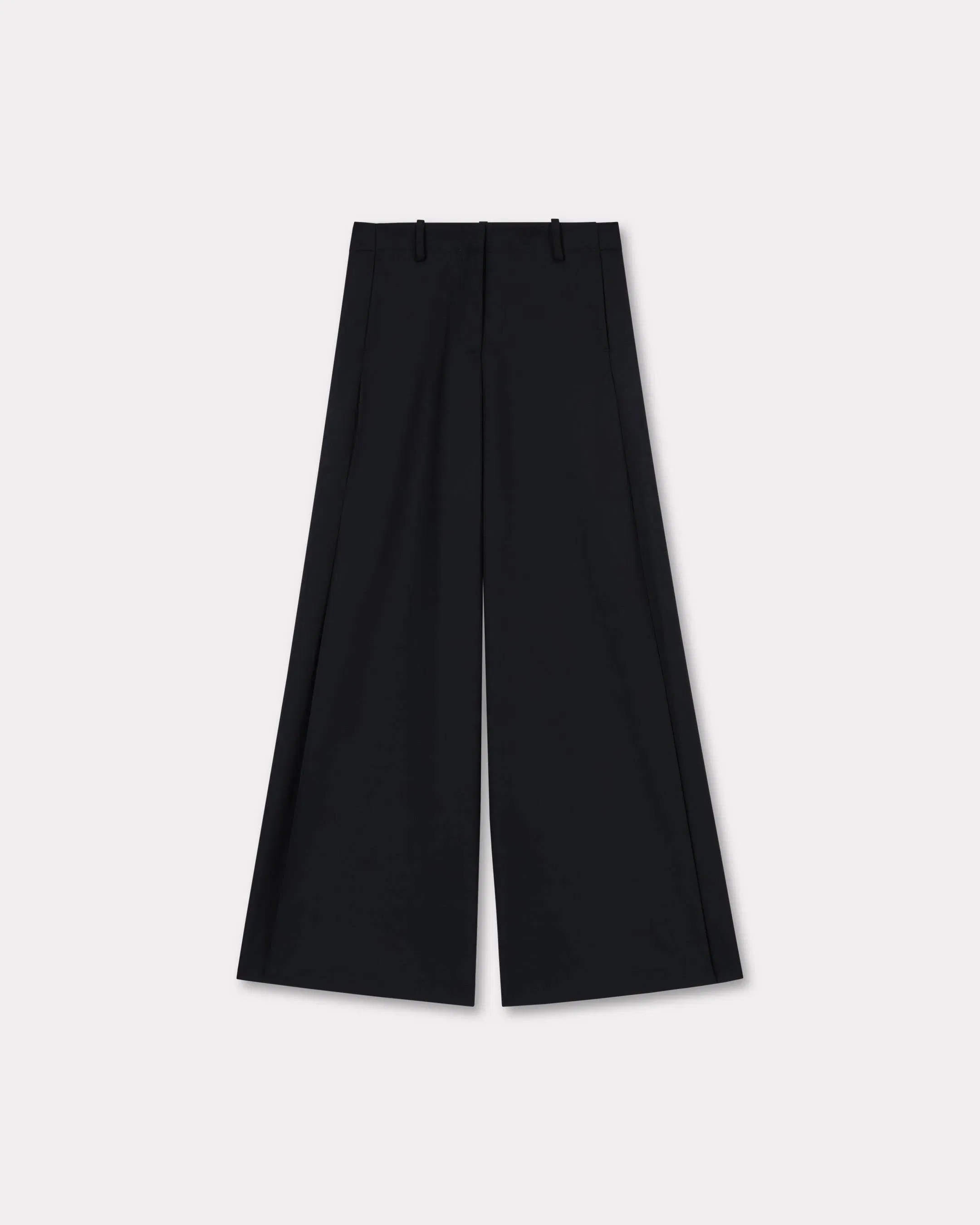 Kenzo Wide Leg Pants In Virgin Wool Black Women's