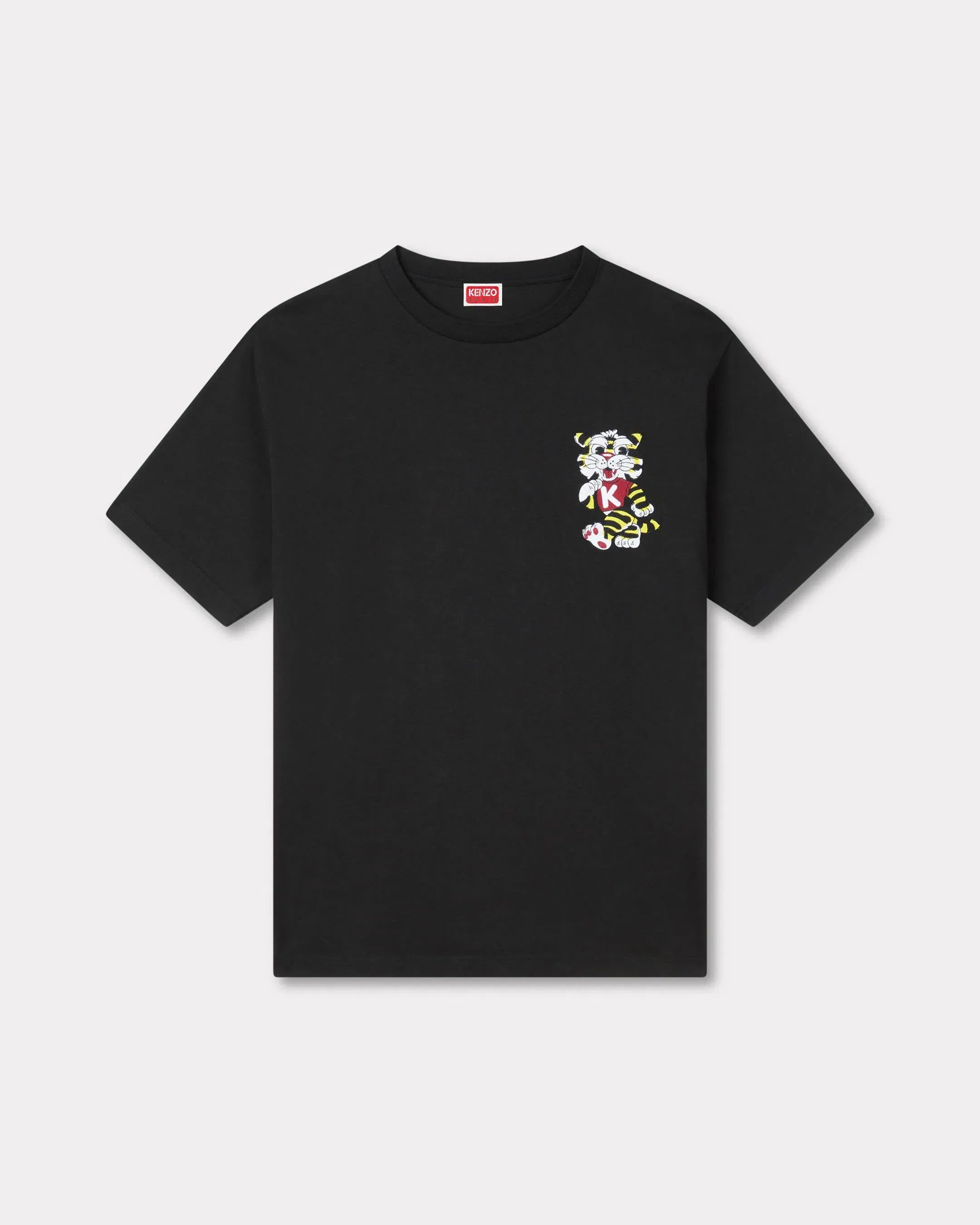 Kenzo Wild Tiger Embroidered Oversized T-Shirt In Cotton Black