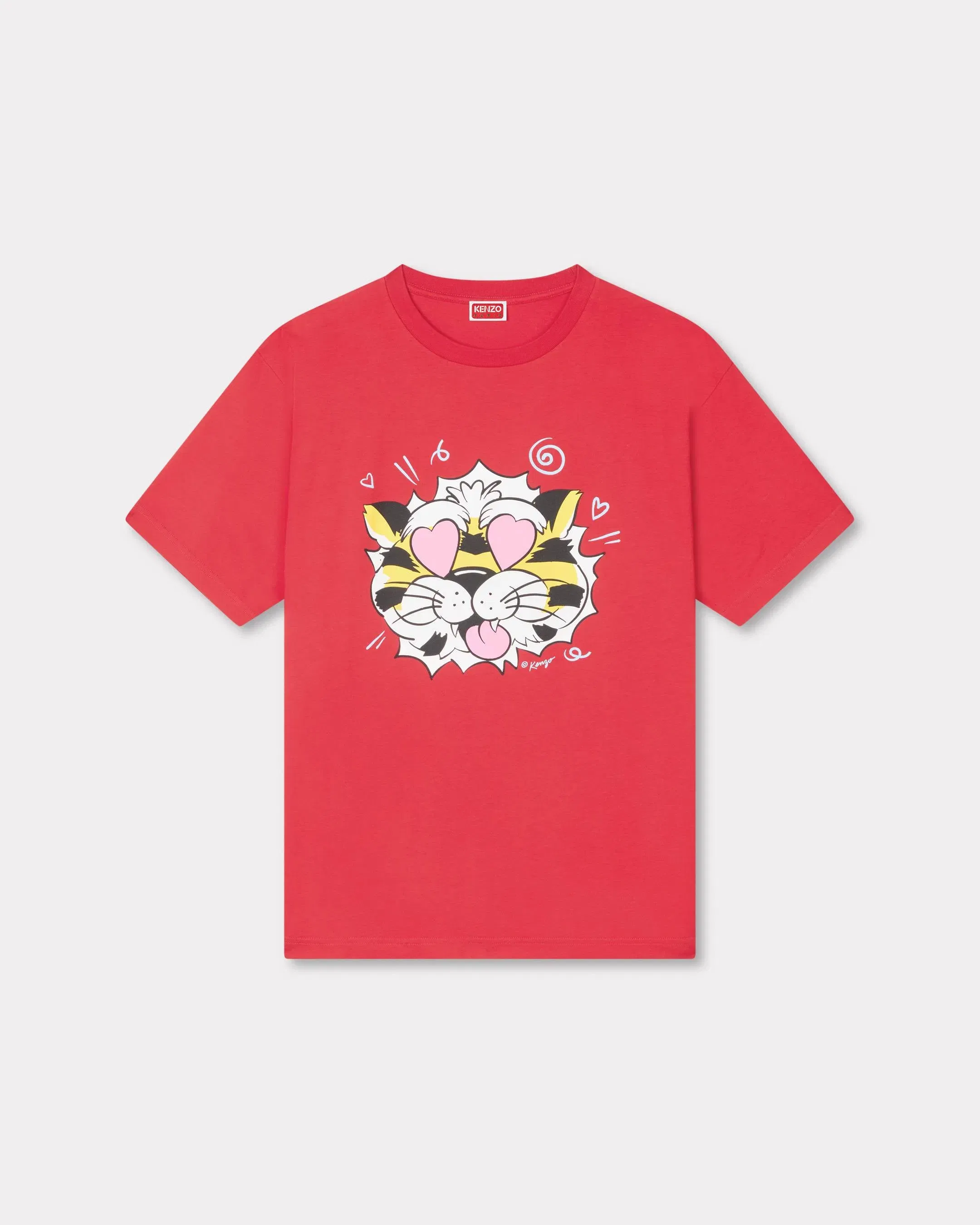 Kenzo Wild Tiger Oversized T-Shirt In Cotton Red