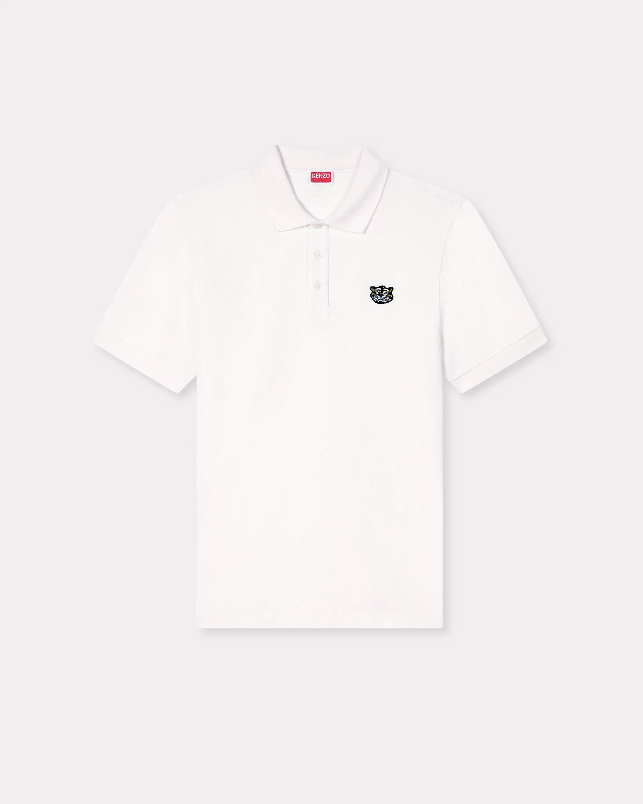 Kenzo Wild Tiger Slim Polo In Cotton White