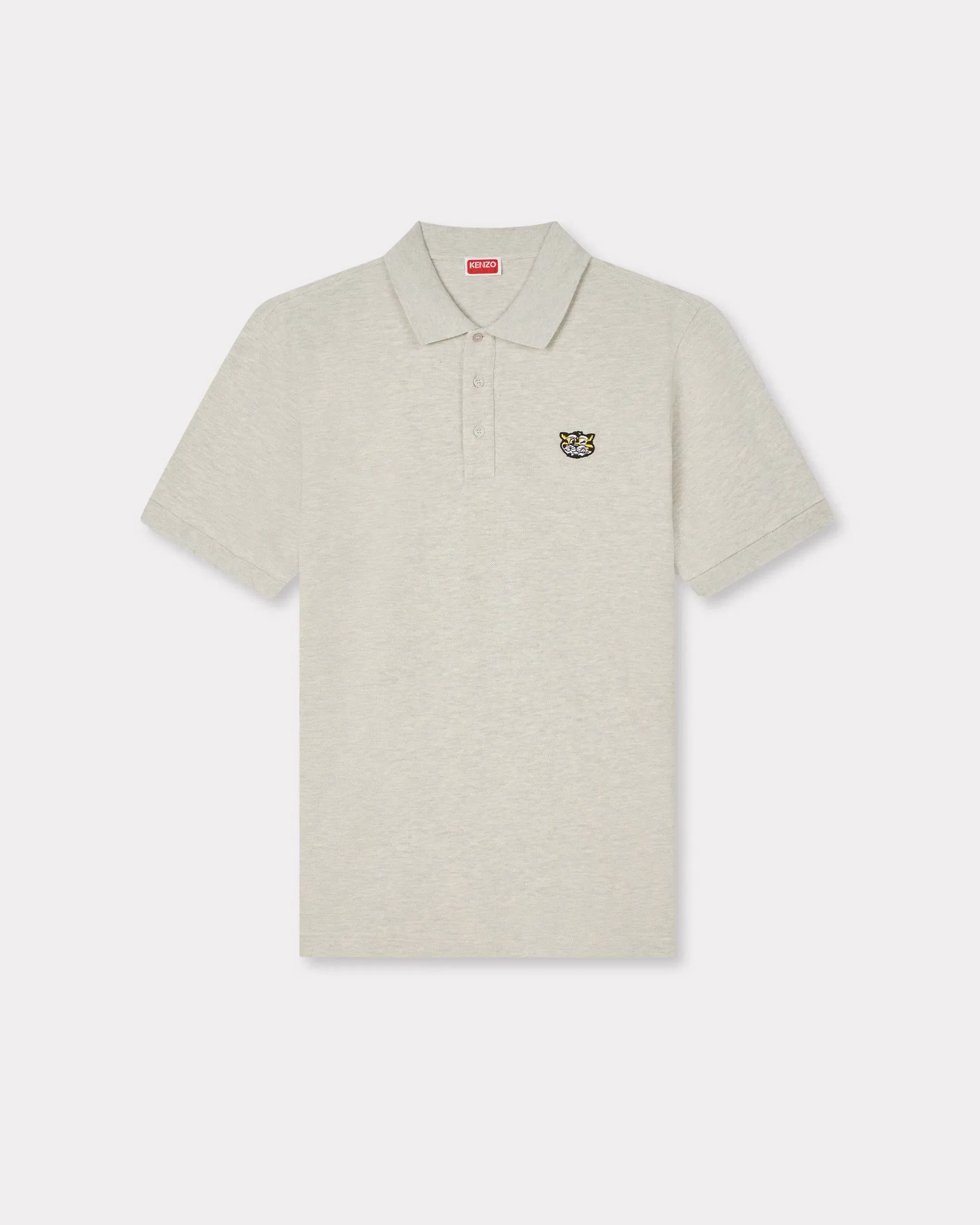 Kenzo Wild Tiger Slim Polo In Cotton Grey