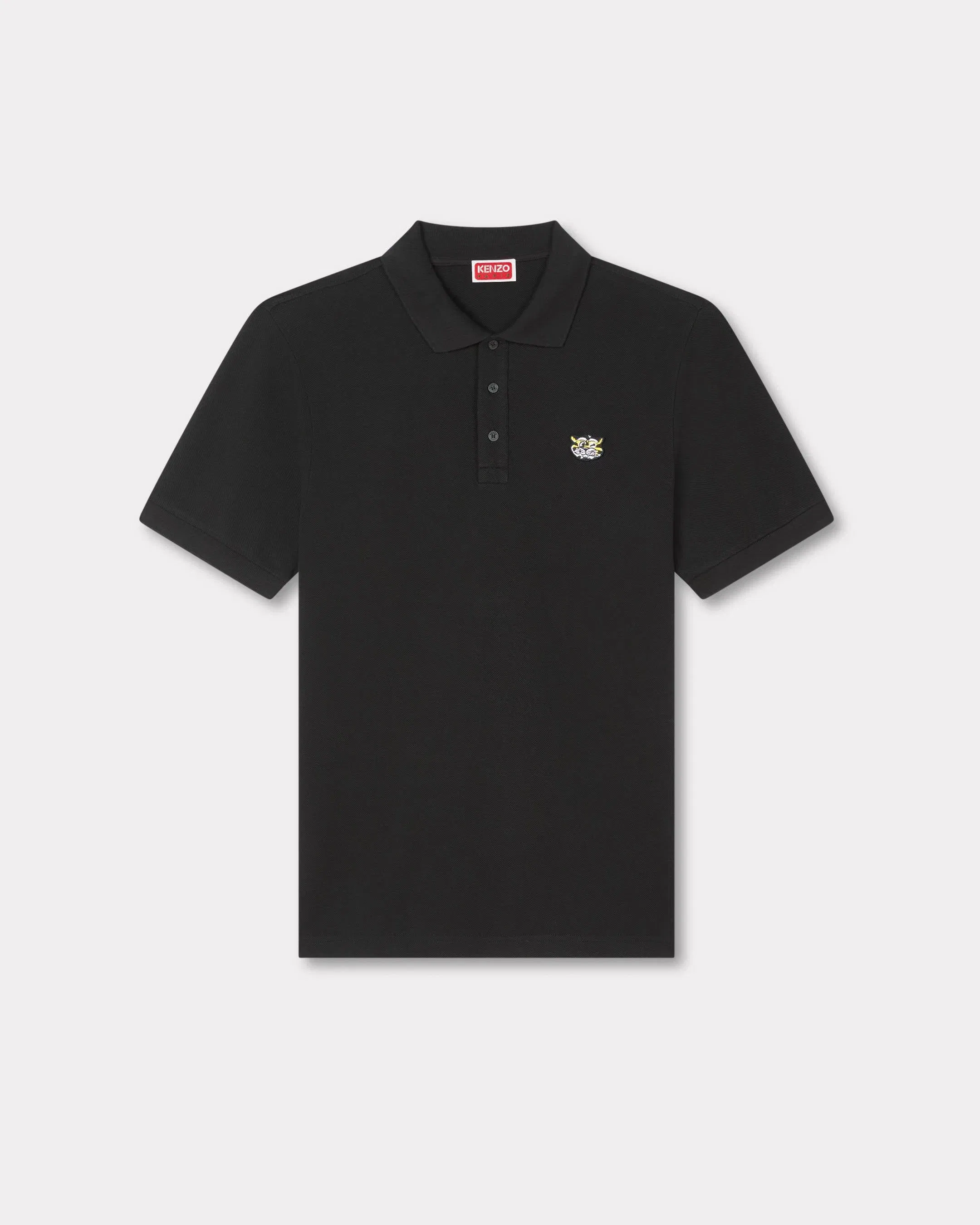 Kenzo Wild Tiger Slim Polo In Cotton Black