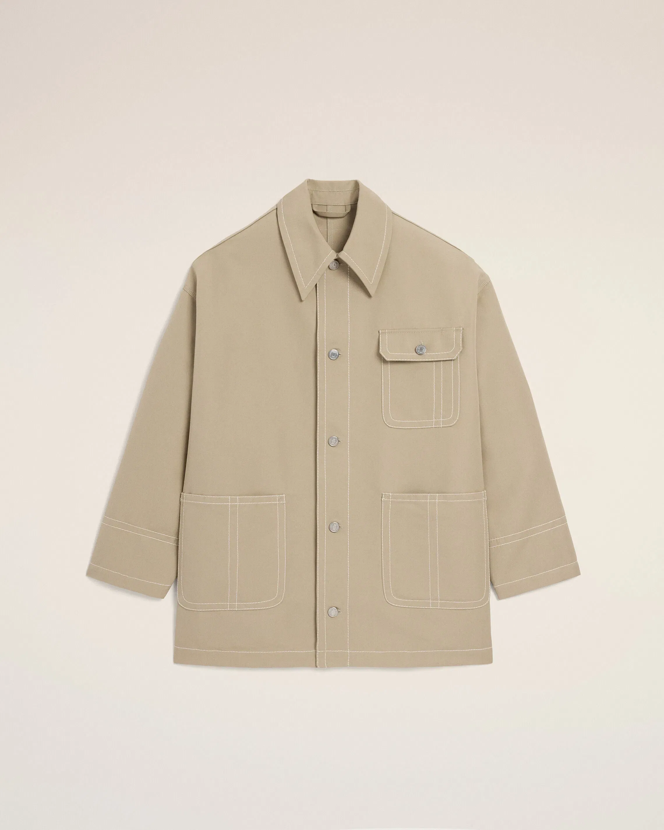 AmiParis Beige Cotton Worker Jacket