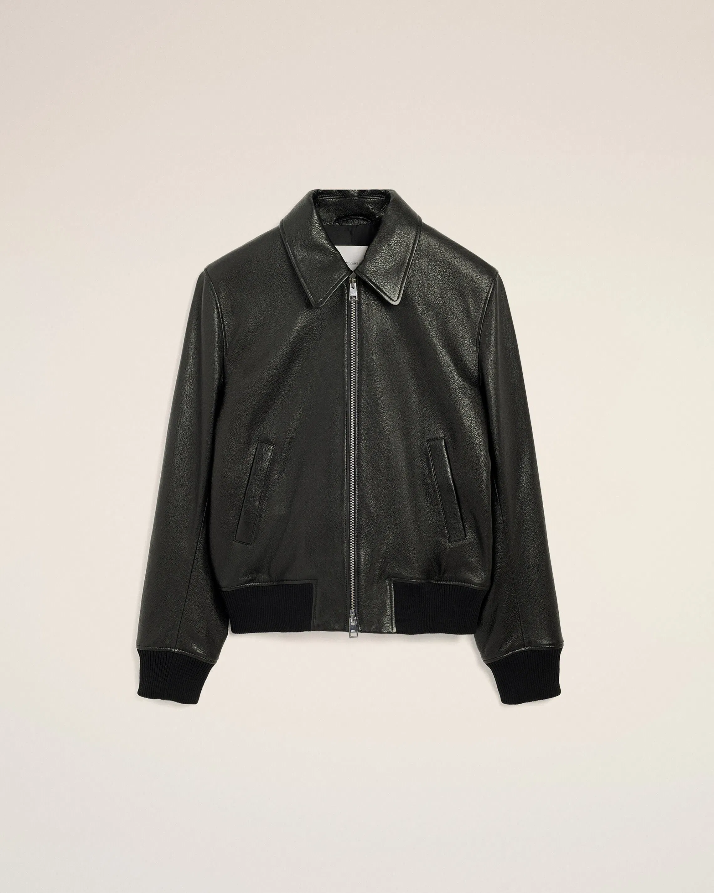 AmiParis Black Lamb Leather Zipped Jacket