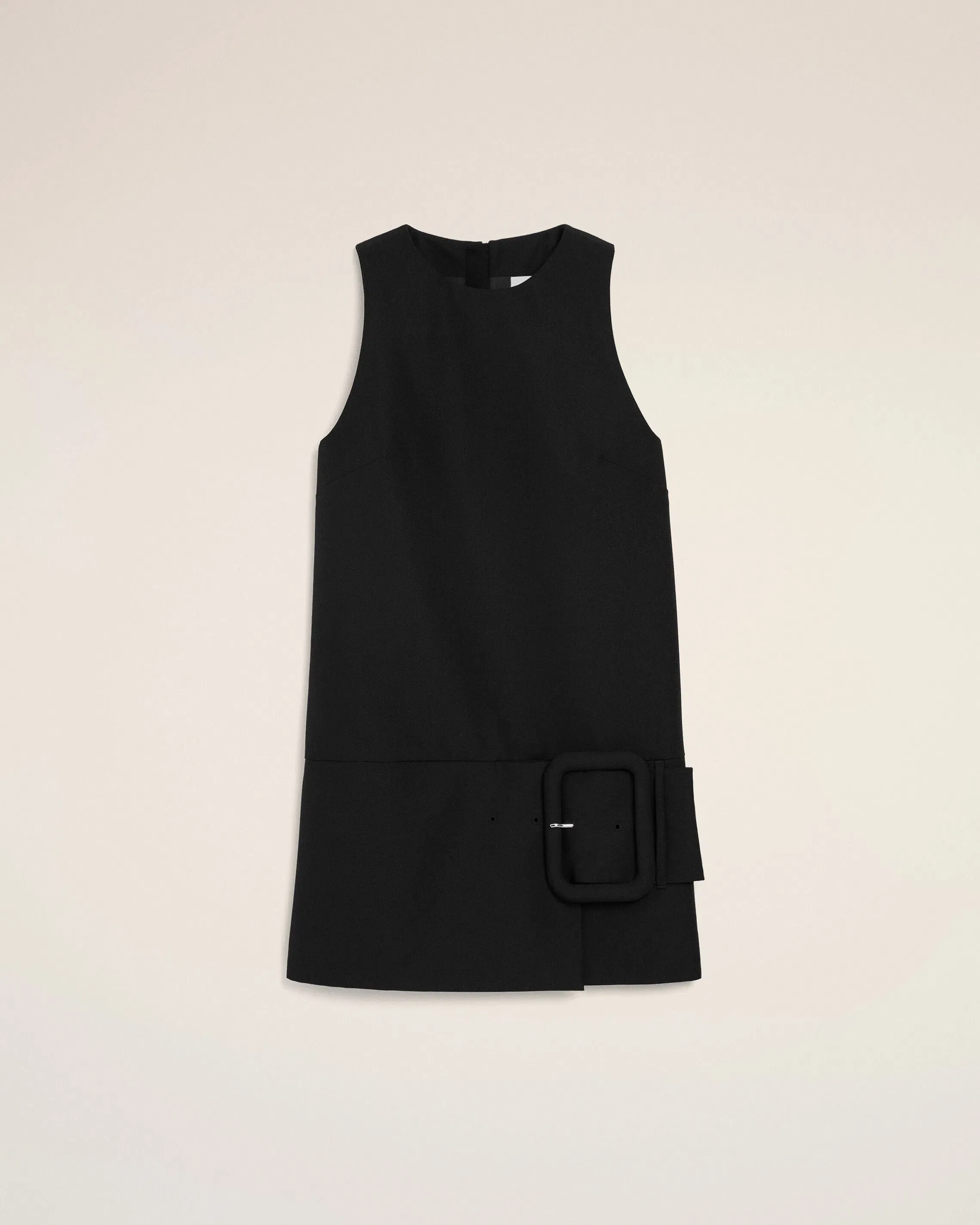AmiParis Black New Wool Belted Mini Dress Women's