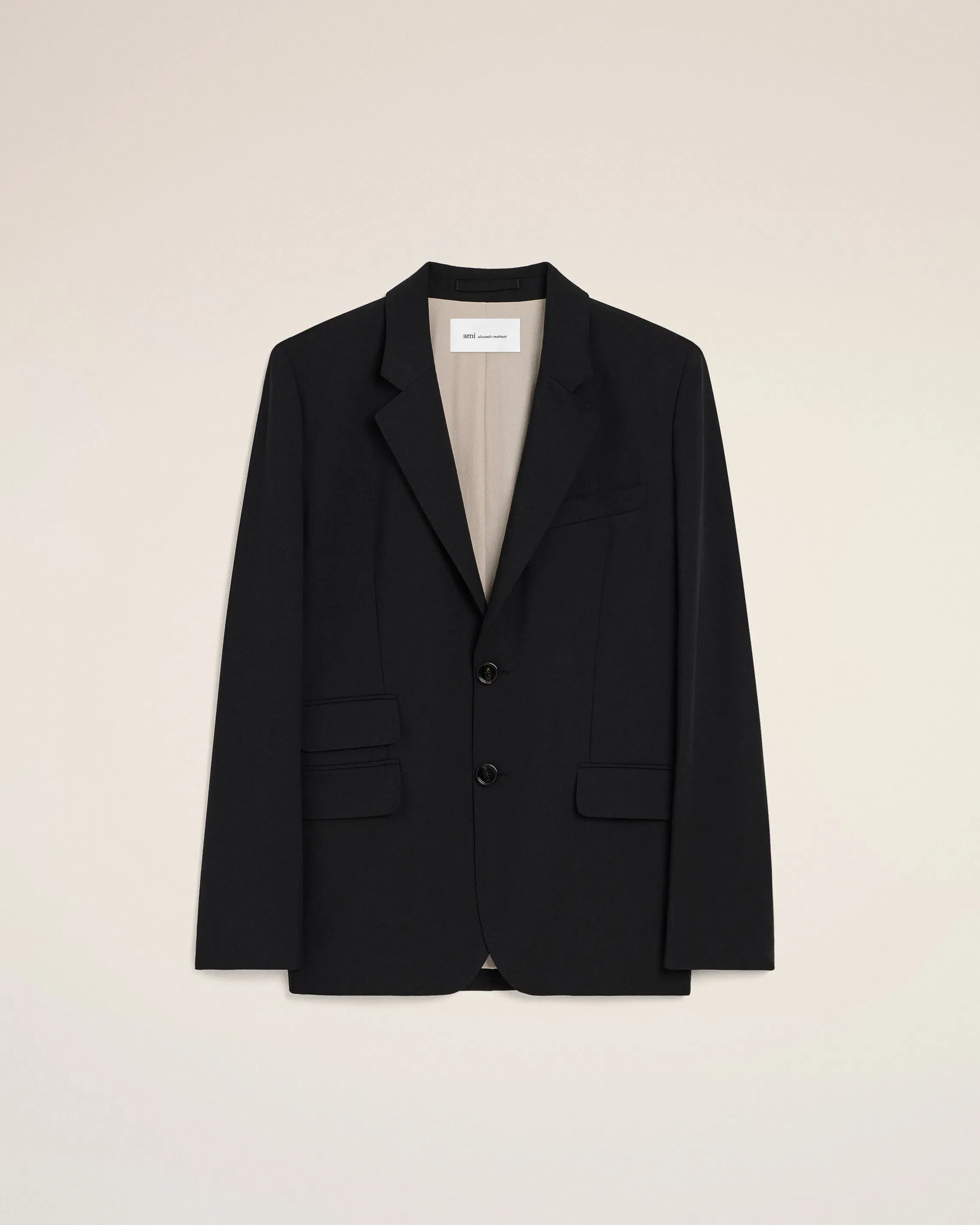 AmiParis Black New Wool Single Breasted Boxy Jacket Women's