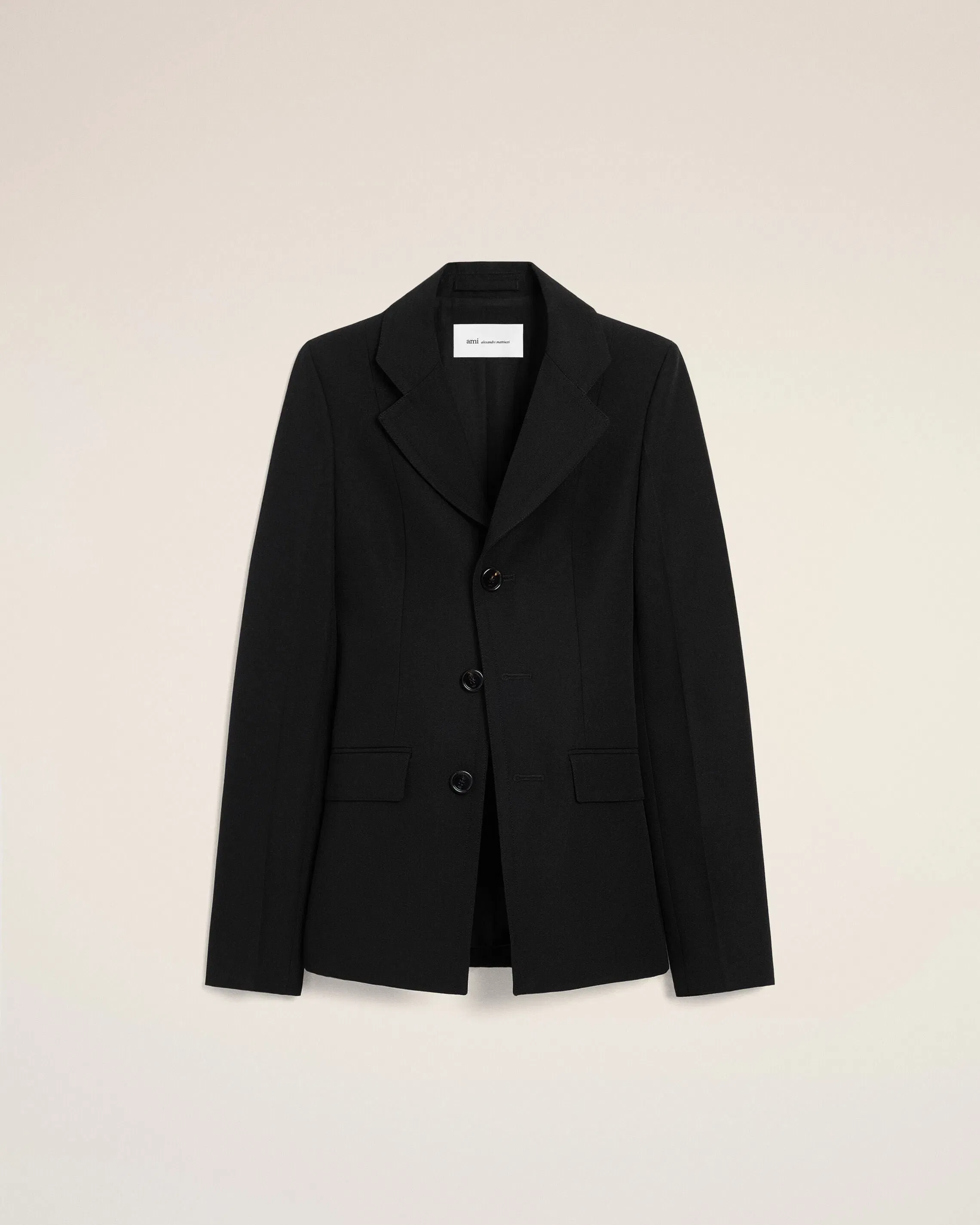AmiParis Black New Wool Single Breasted Fitted Jacket Women's