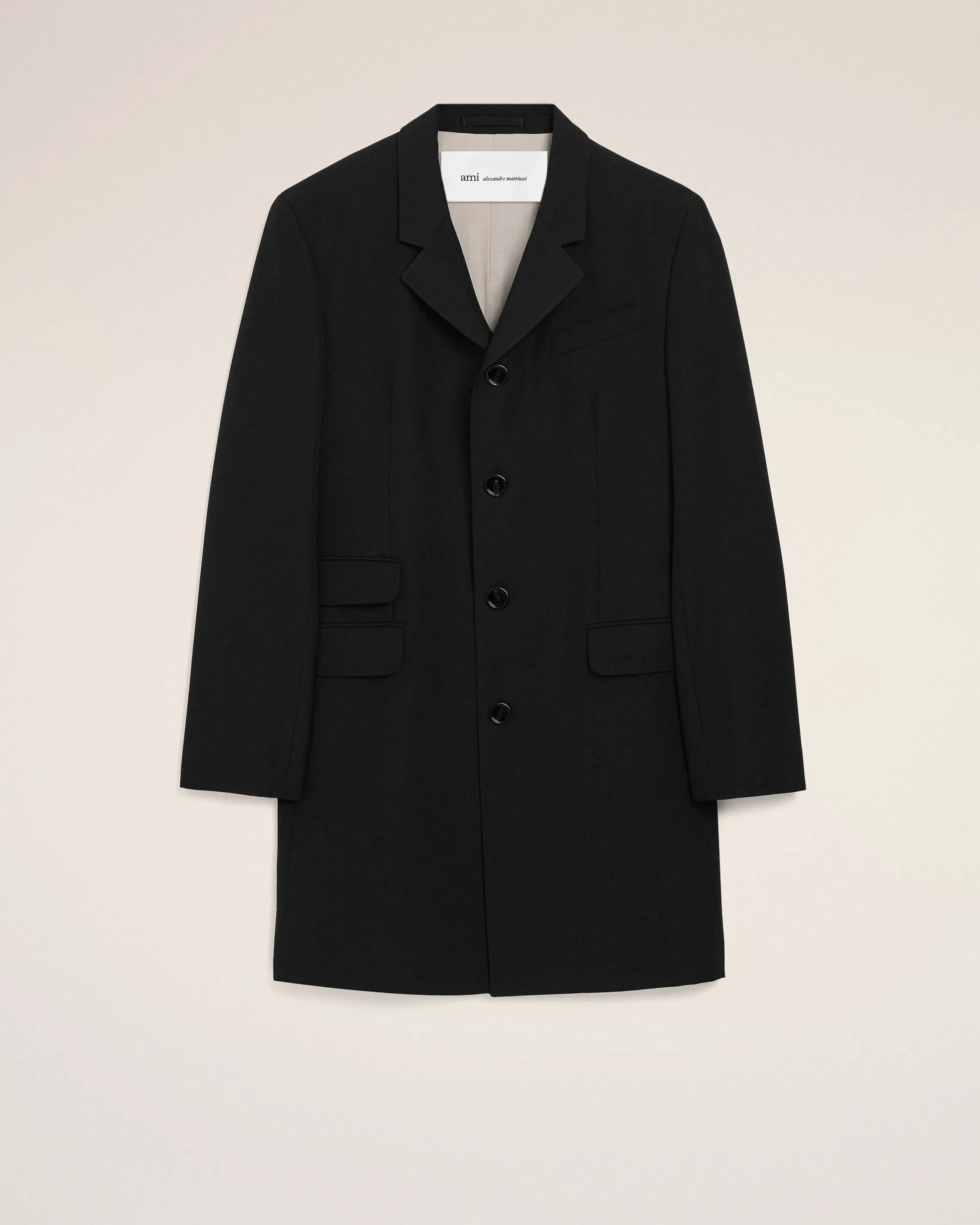 AmiParis Black New Wool Straight Simple Breasted Jacket