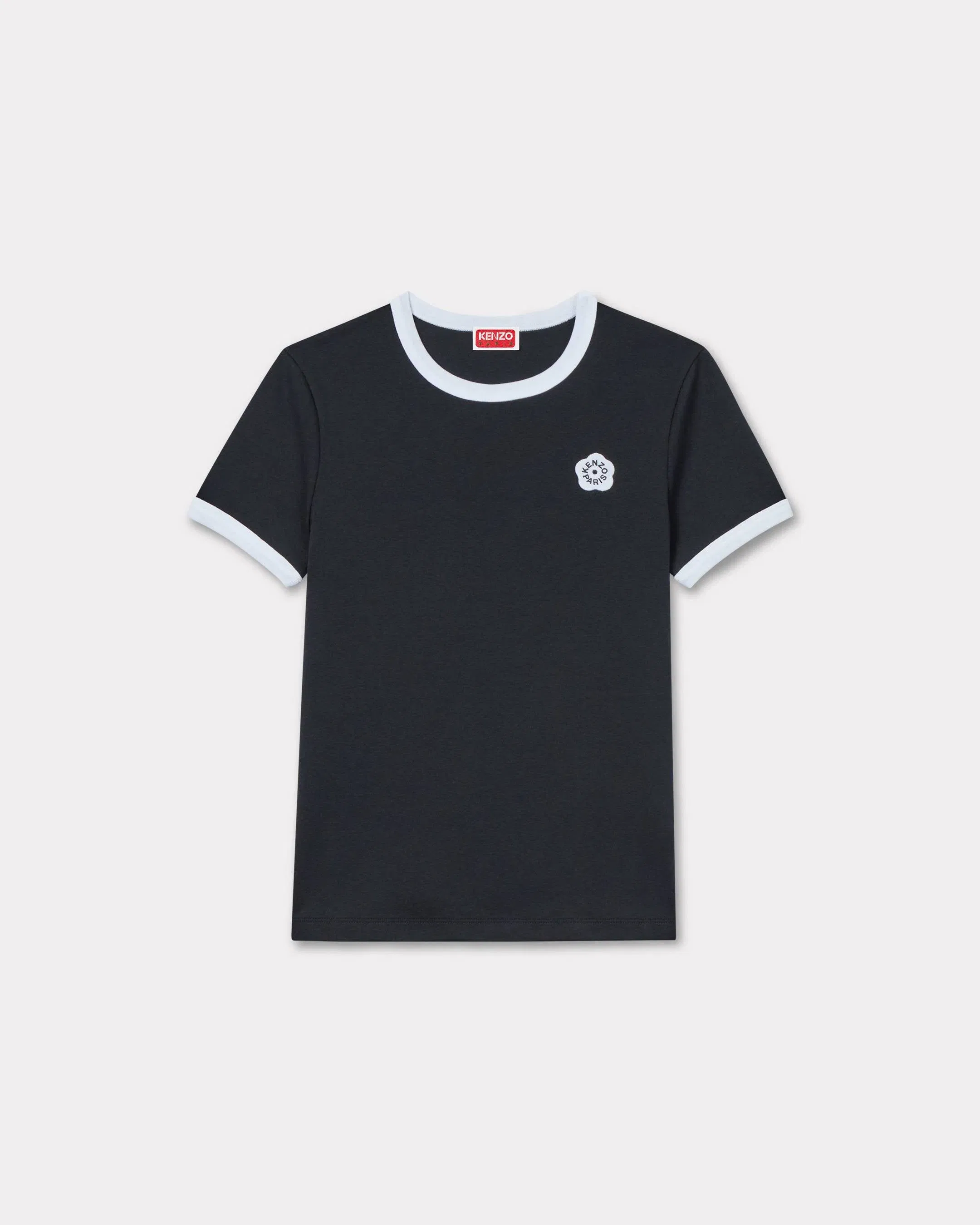 Kenzo Boke Flower 20 Embroidered Rib T-Shirt Black Women's