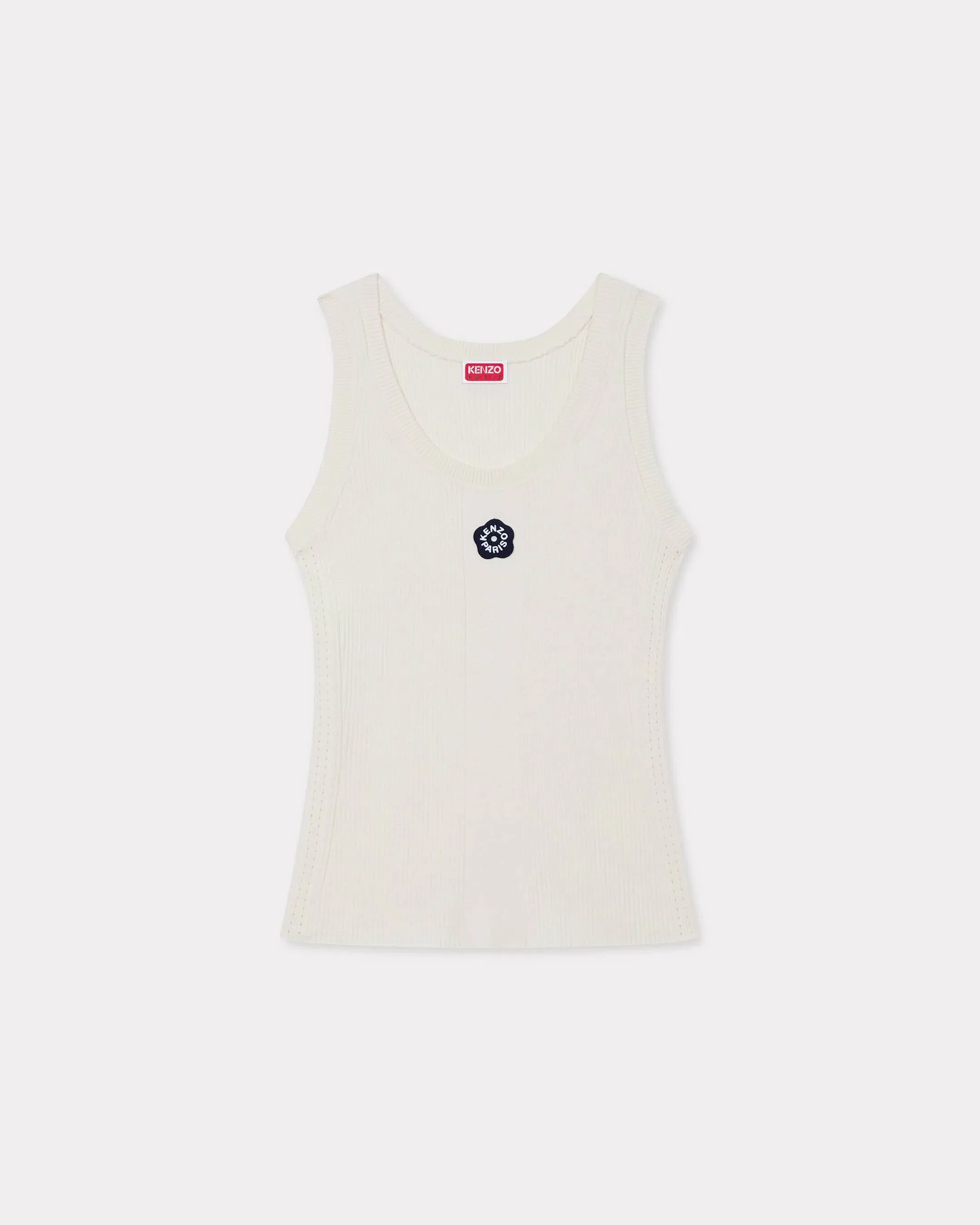 Kenzo Boke Flower 20 Embroidered Tank Top In Mixed Viscose White Women's