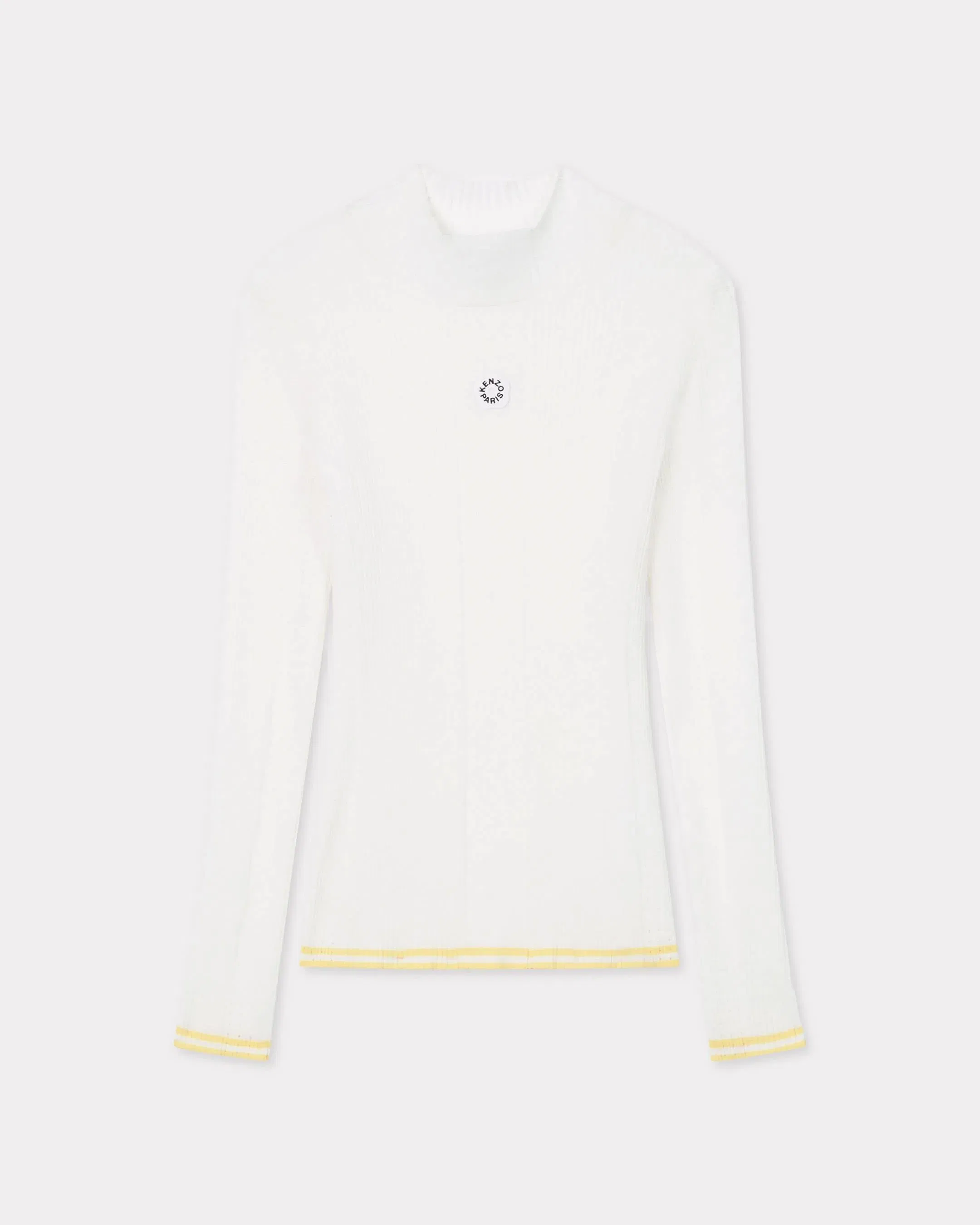 Kenzo Boke Flower 20 Rib Long Sleeve Top White Women's