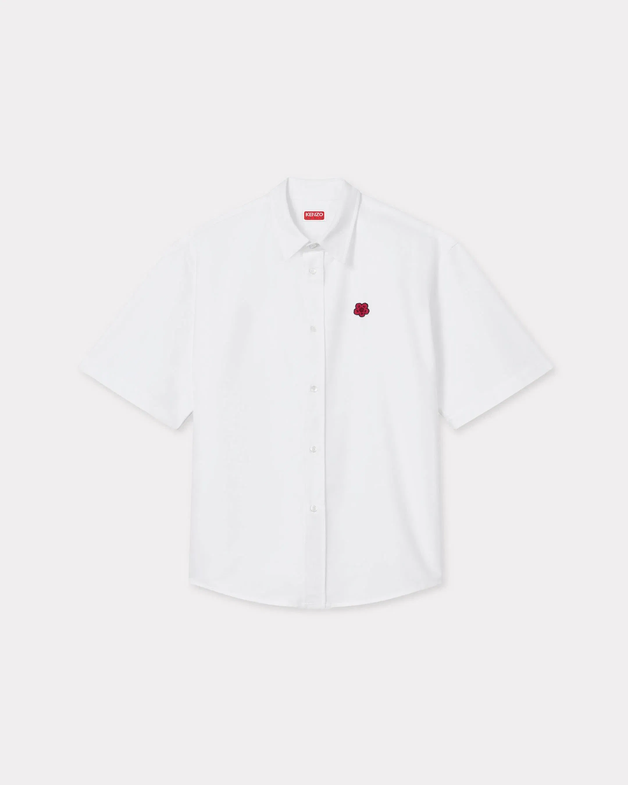Kenzo Boke Flower Embroidered Casual Shirt White
