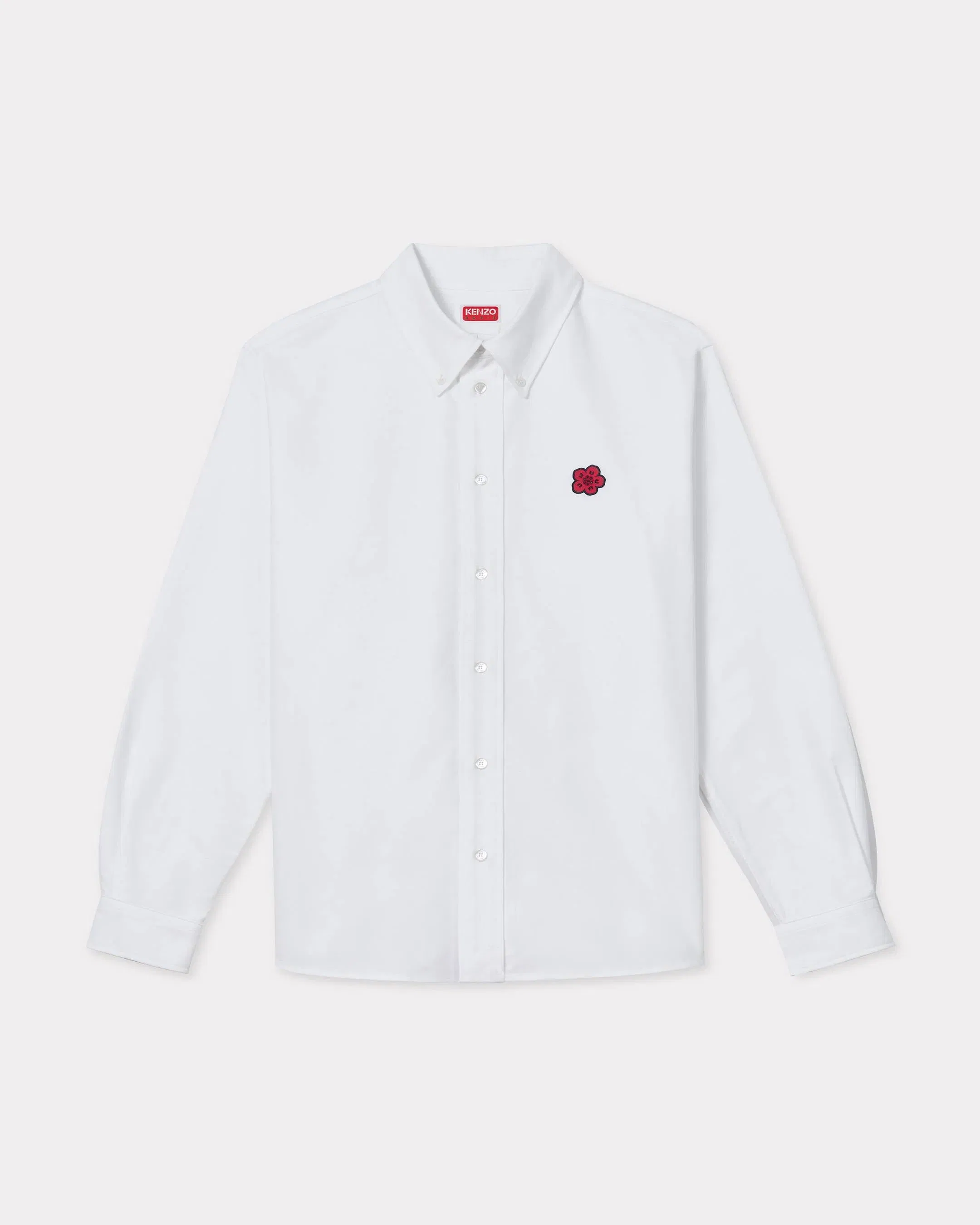 Kenzo Boke Flower Embroidered Shirt In Oxford Cotton White