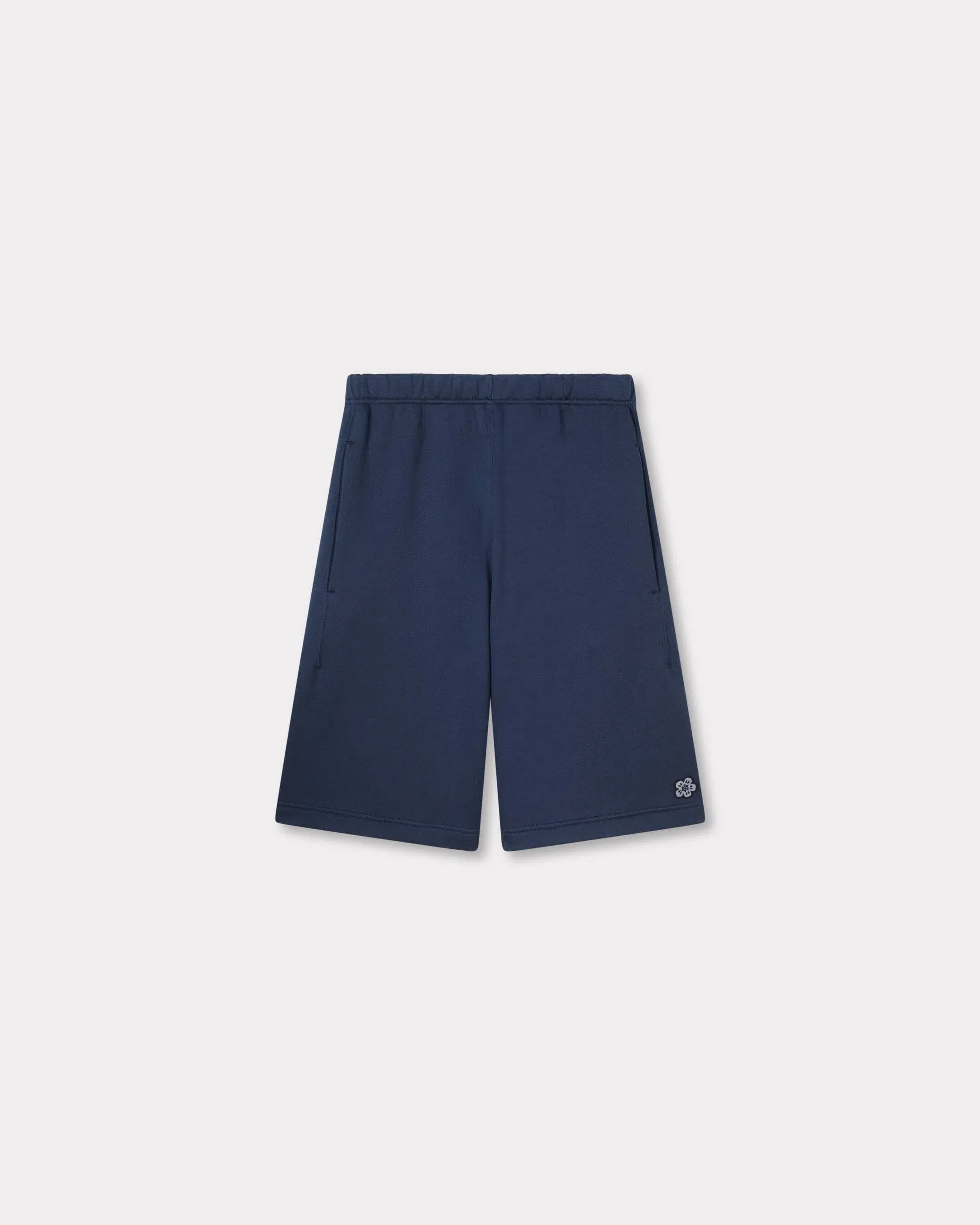 Kenzo Boke Flower Embroidered Shorts In Cotton Blue