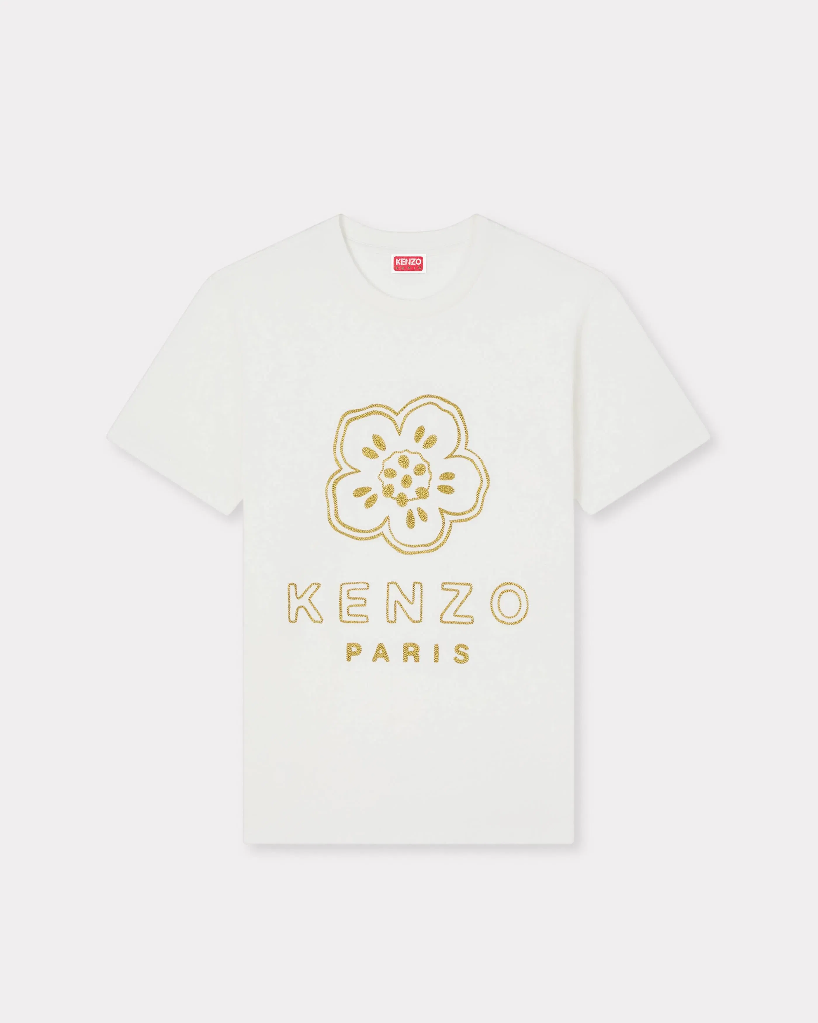 Kenzo Boke Flower Embroidered Slim T-Shirt In Cotton White