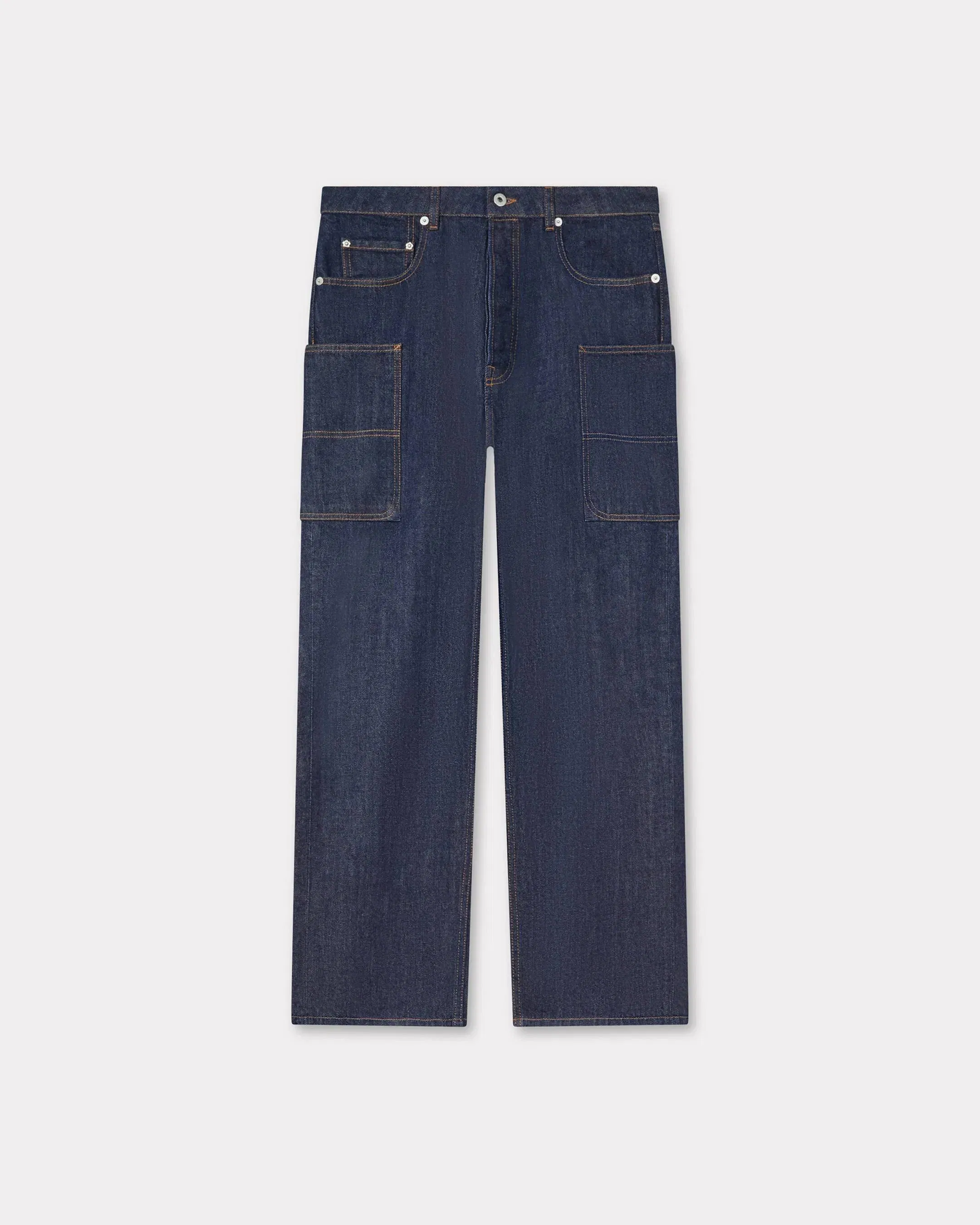 Kenzo Cargo Monkey Fit Jeans In Japanese Denim Blue