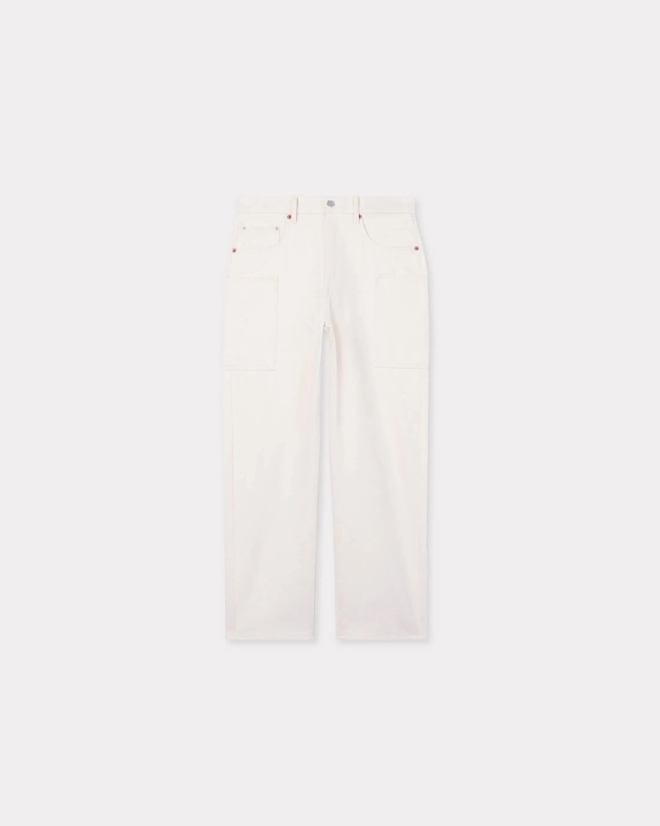 Kenzo Cargo Monkey Fit Jeans In Japanese Denim White