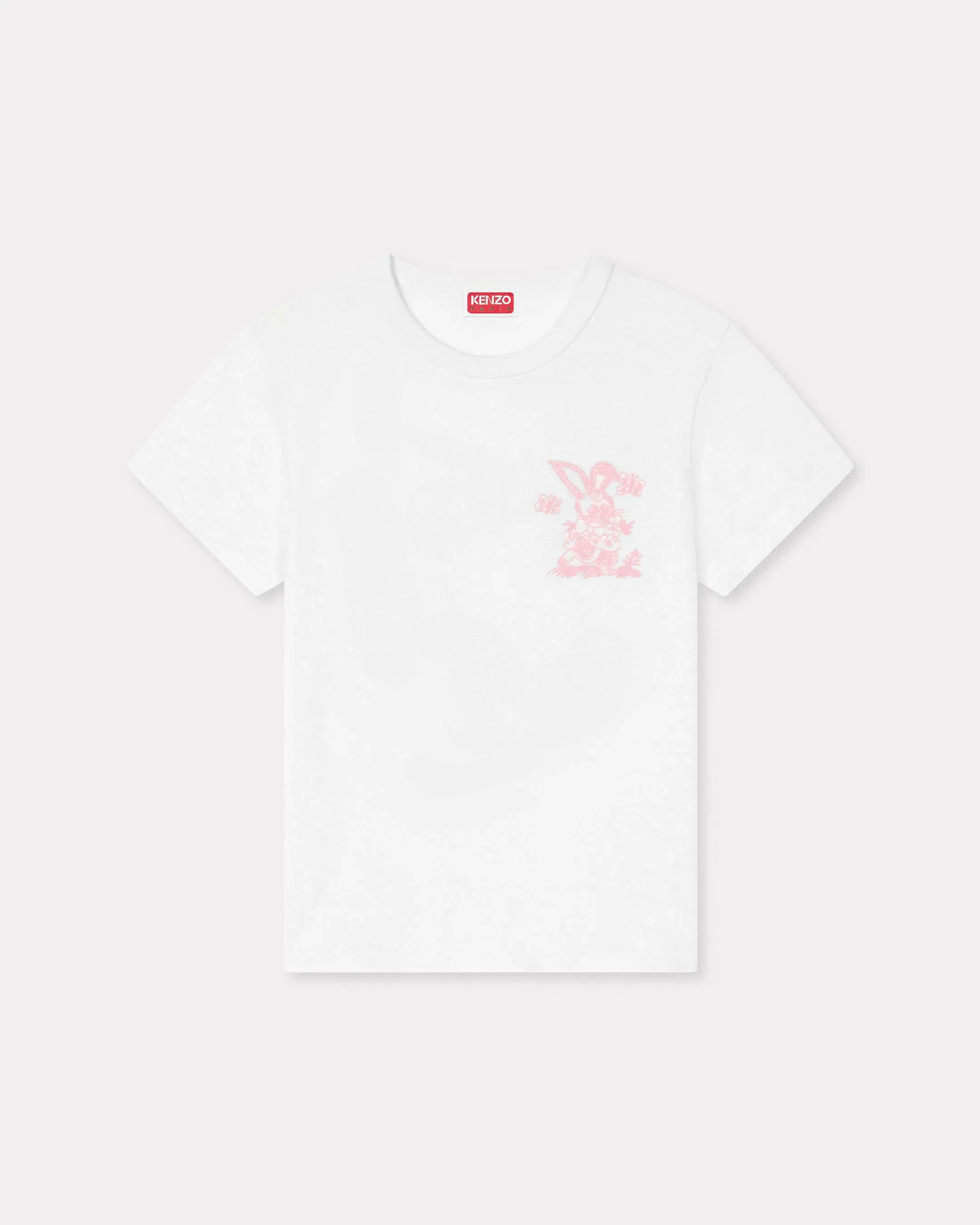 Kenzo Cartoon Embroidered T-Shirt In Cotton White Women's