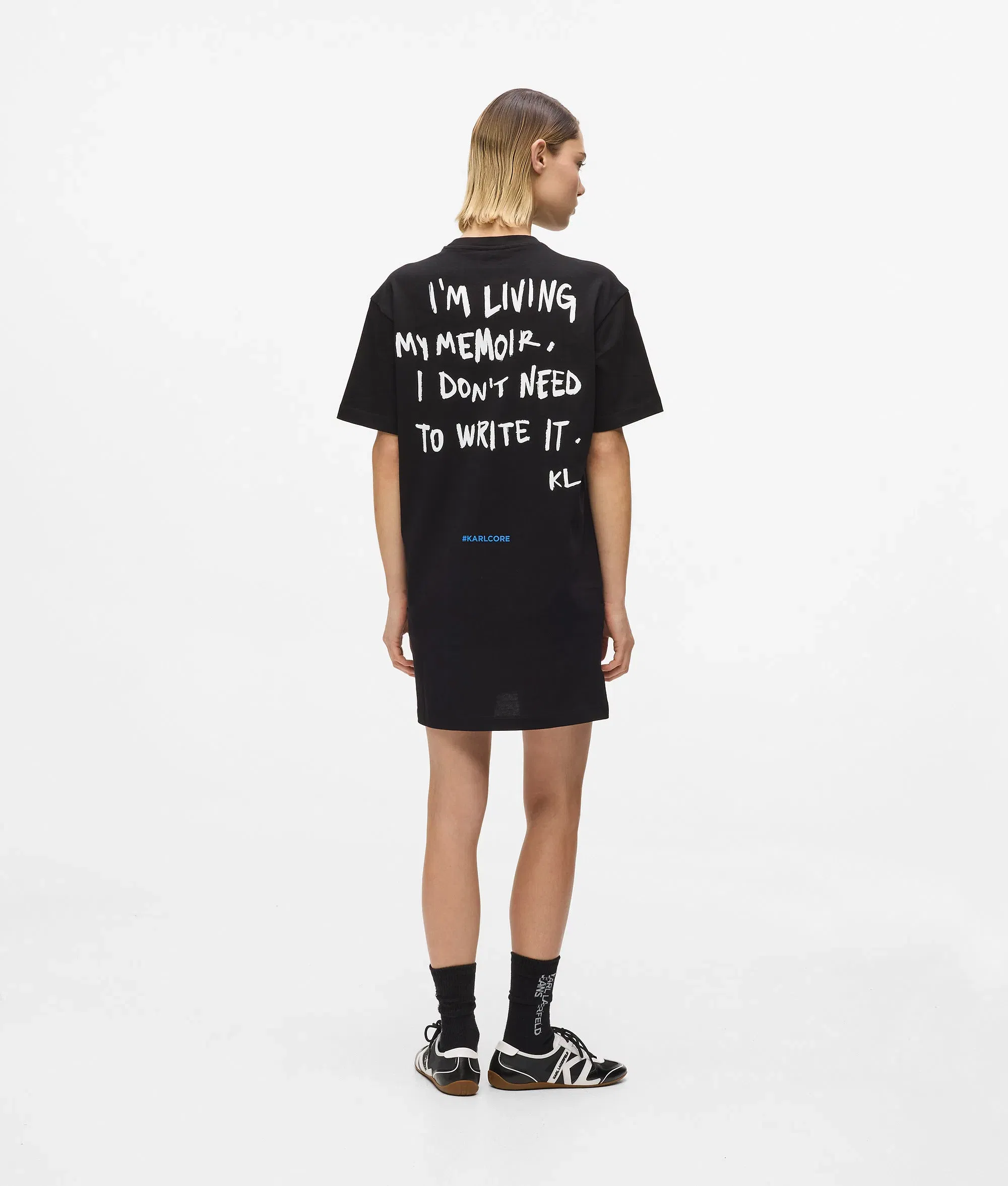 Karl Lagerfeld Karl Quote T - Shirt Dress Black