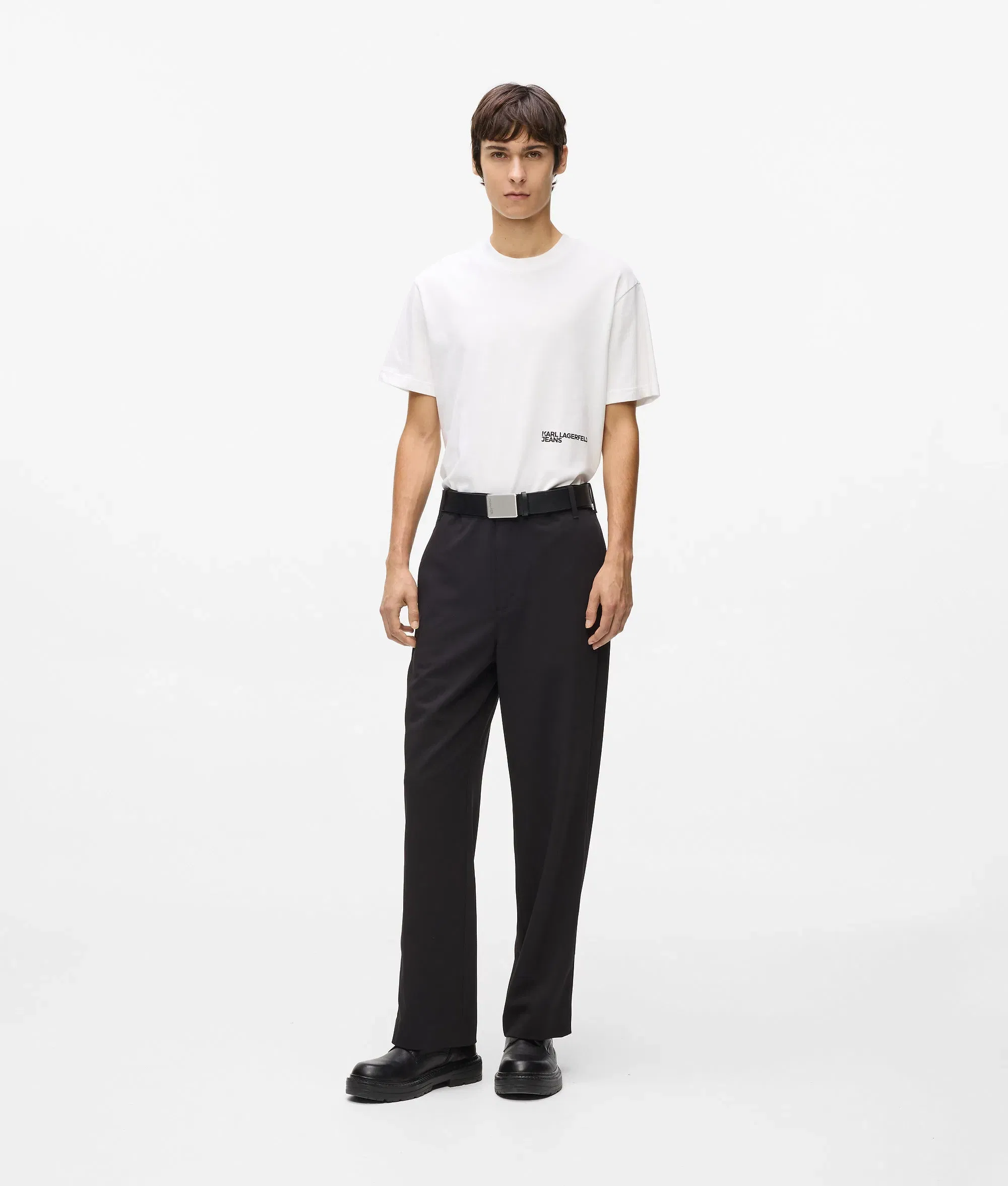 Karl Lagerfeld Tonal Piping Pants Black
