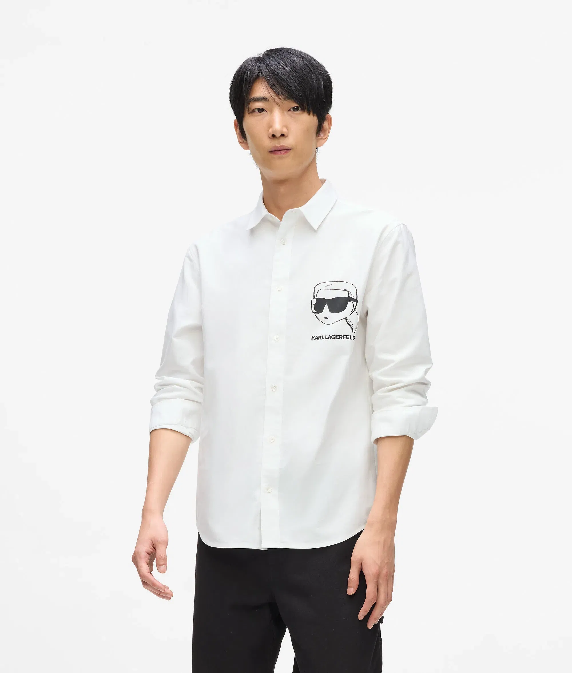 Karl Lagerfeld Ikon Sketch Shirt White