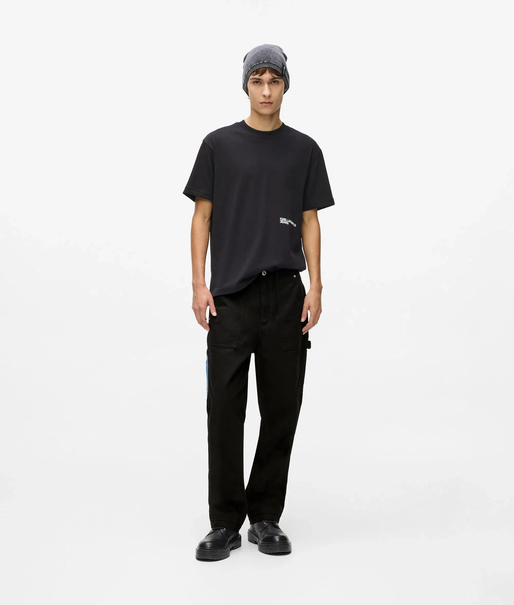 Karl Lagerfeld Denim Pocket Carpenter Pants Washed Blue - Black