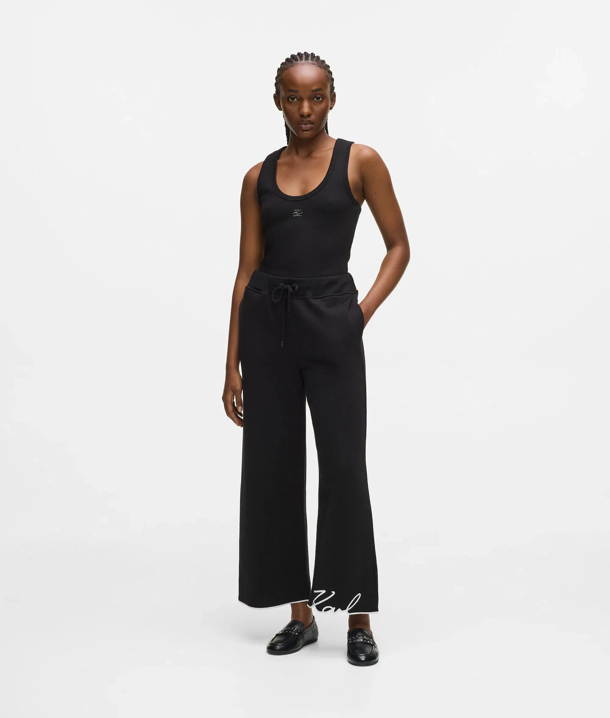 Karl Lagerfeld Signature Hem Sweatpants Black