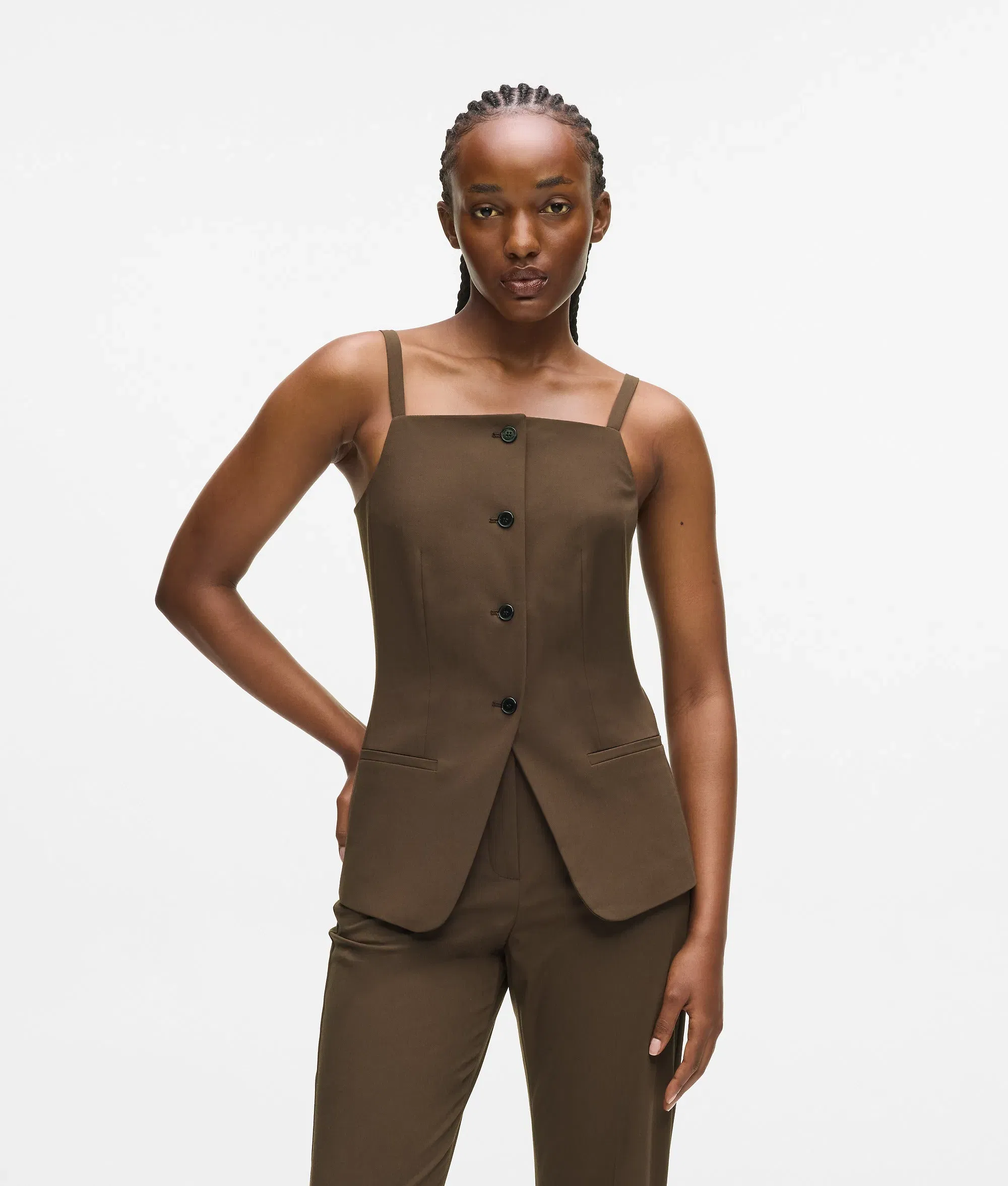 Karl Lagerfeld Square - Neck Waistcoat Java