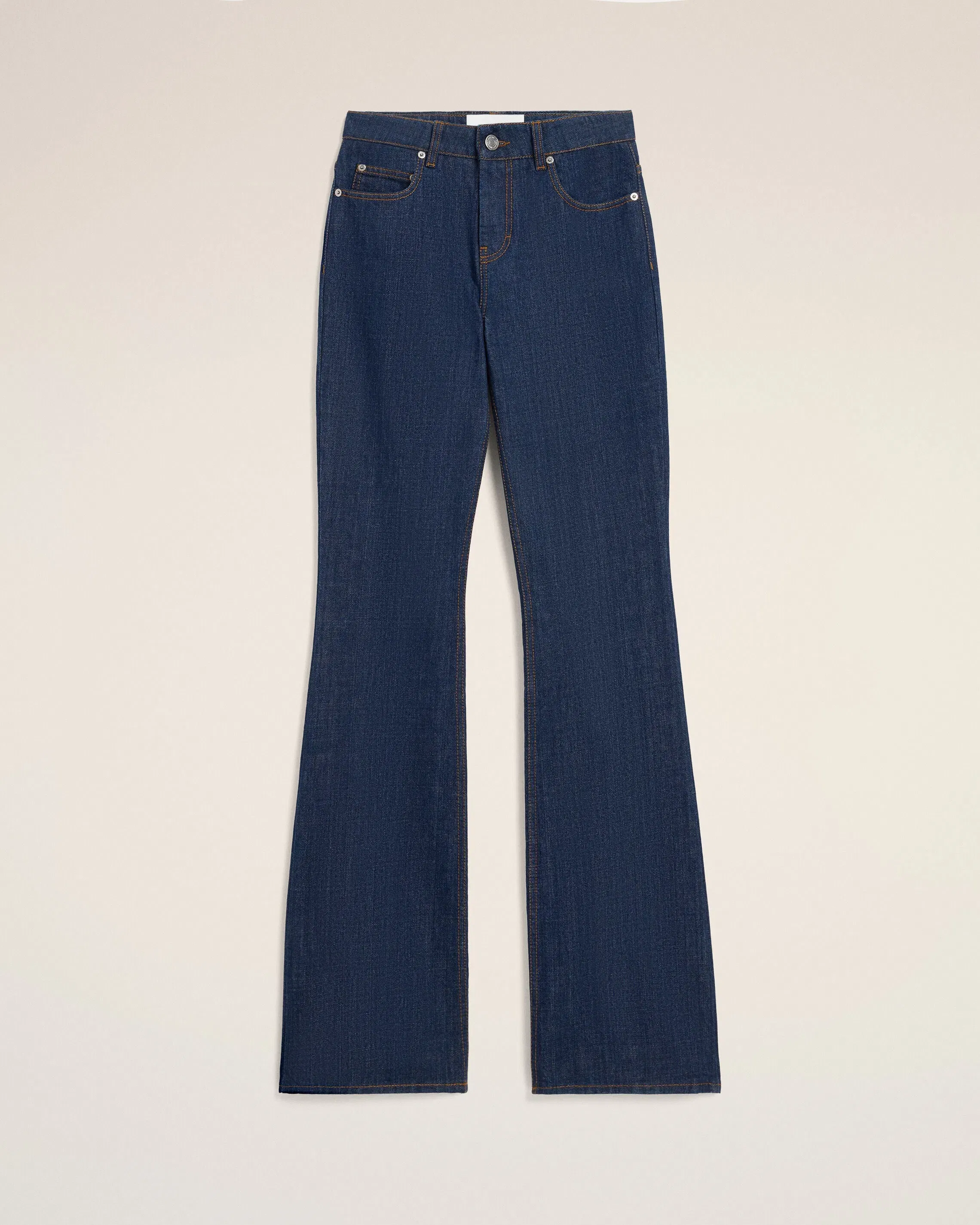 AmiParis Blue Cotton Bootcut Fit Jeans Indigo Women's