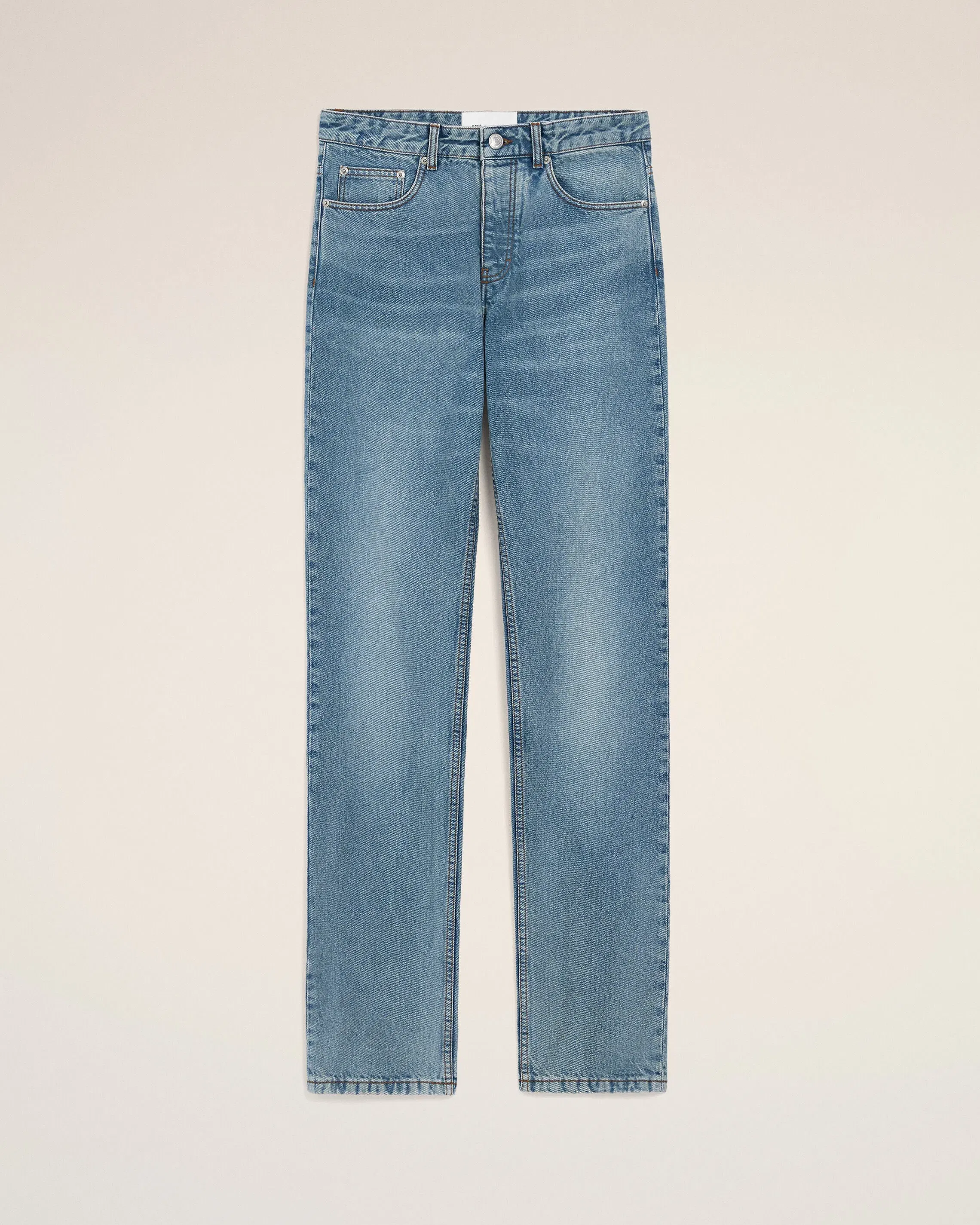 AmiParis Blue Cotton Classic Fit Jeans