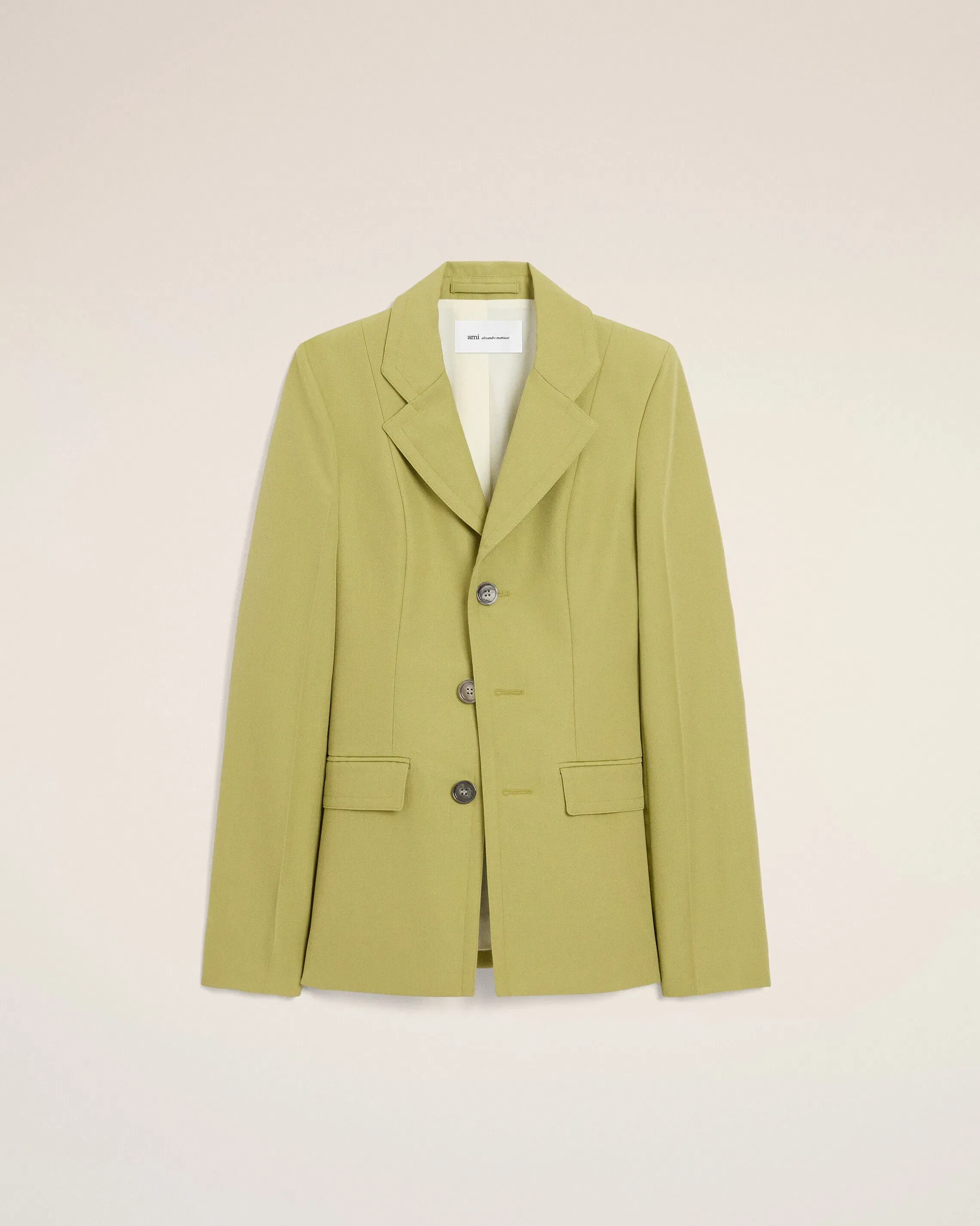 AmiParis Green New Wool Single Breasted Fitted Jacket Matcha Women's