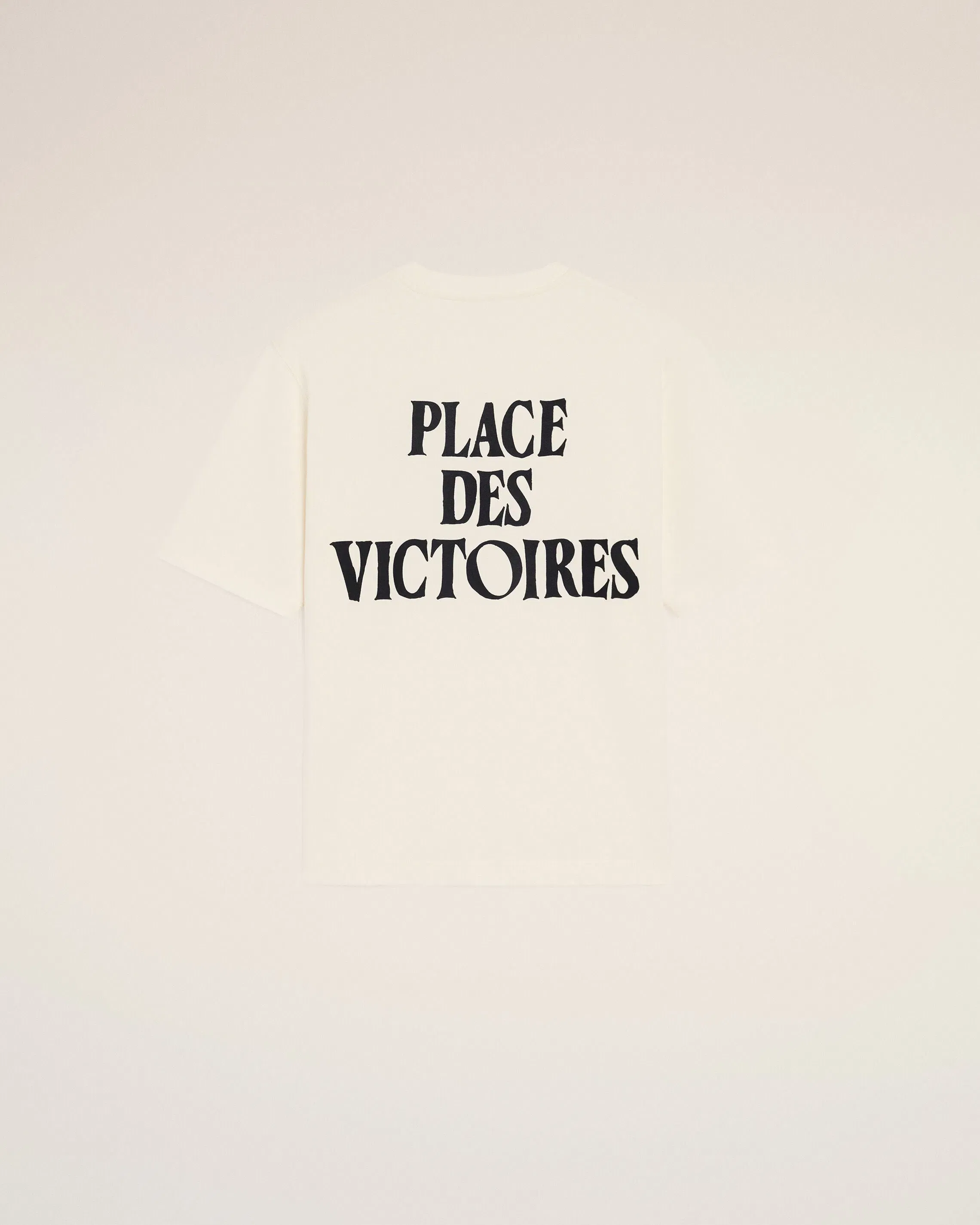 AmiParis White Cotton Place Des Victoires Print T-Shirt Cream