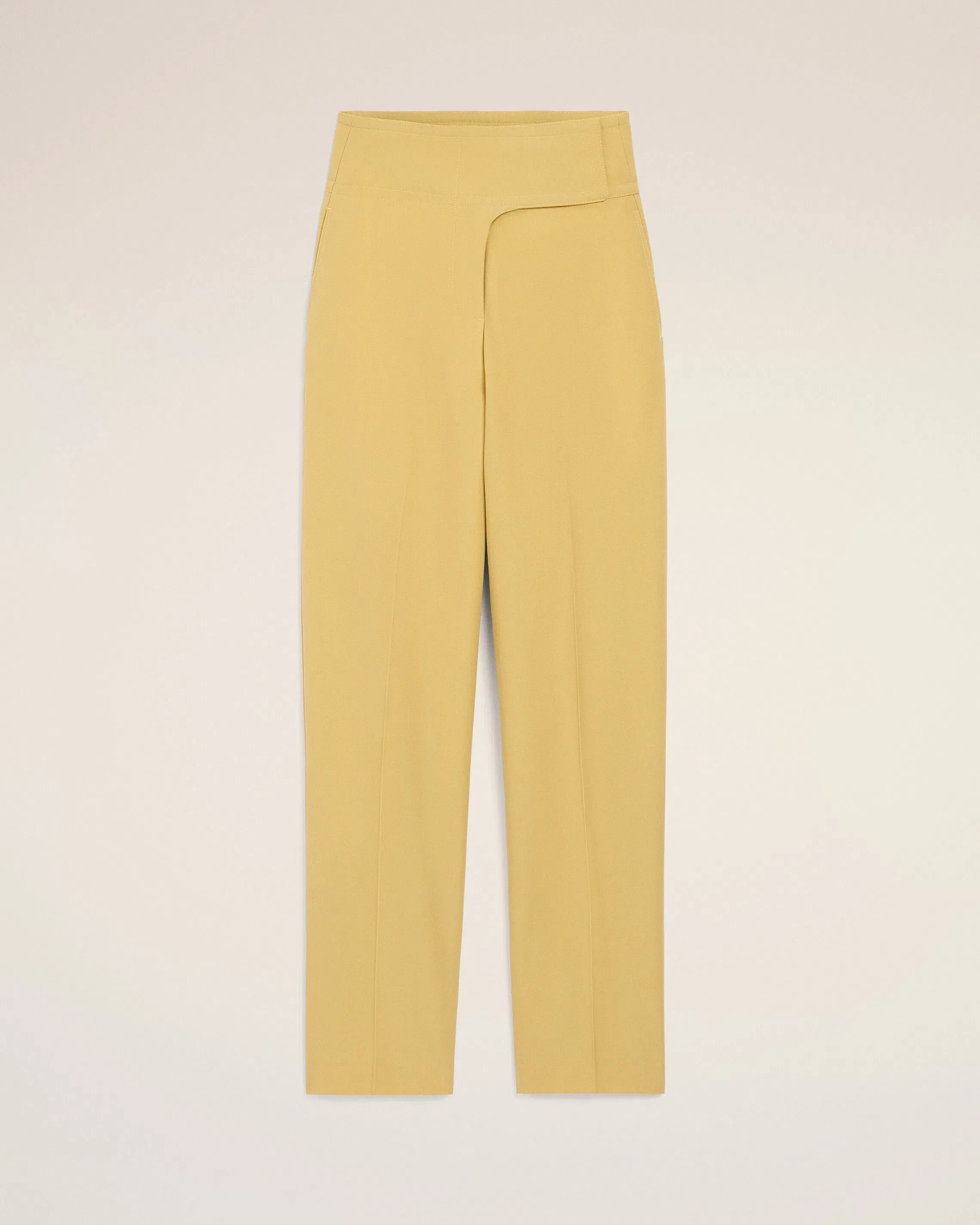 AmiParis Yellow New Wool Wrapped Belted Trousers Women's