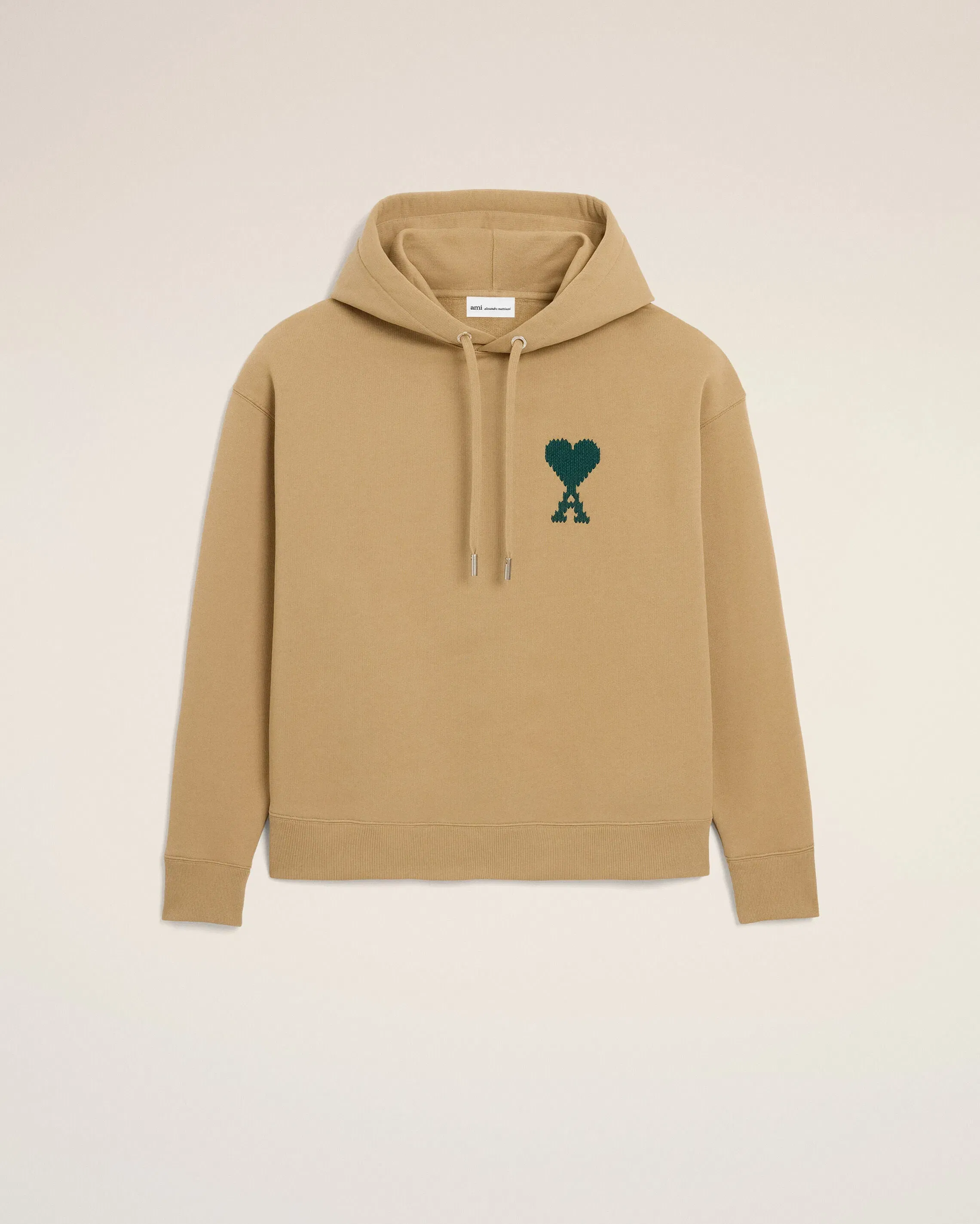 Beige Cotton Ami De Coeur Hoodie Camel