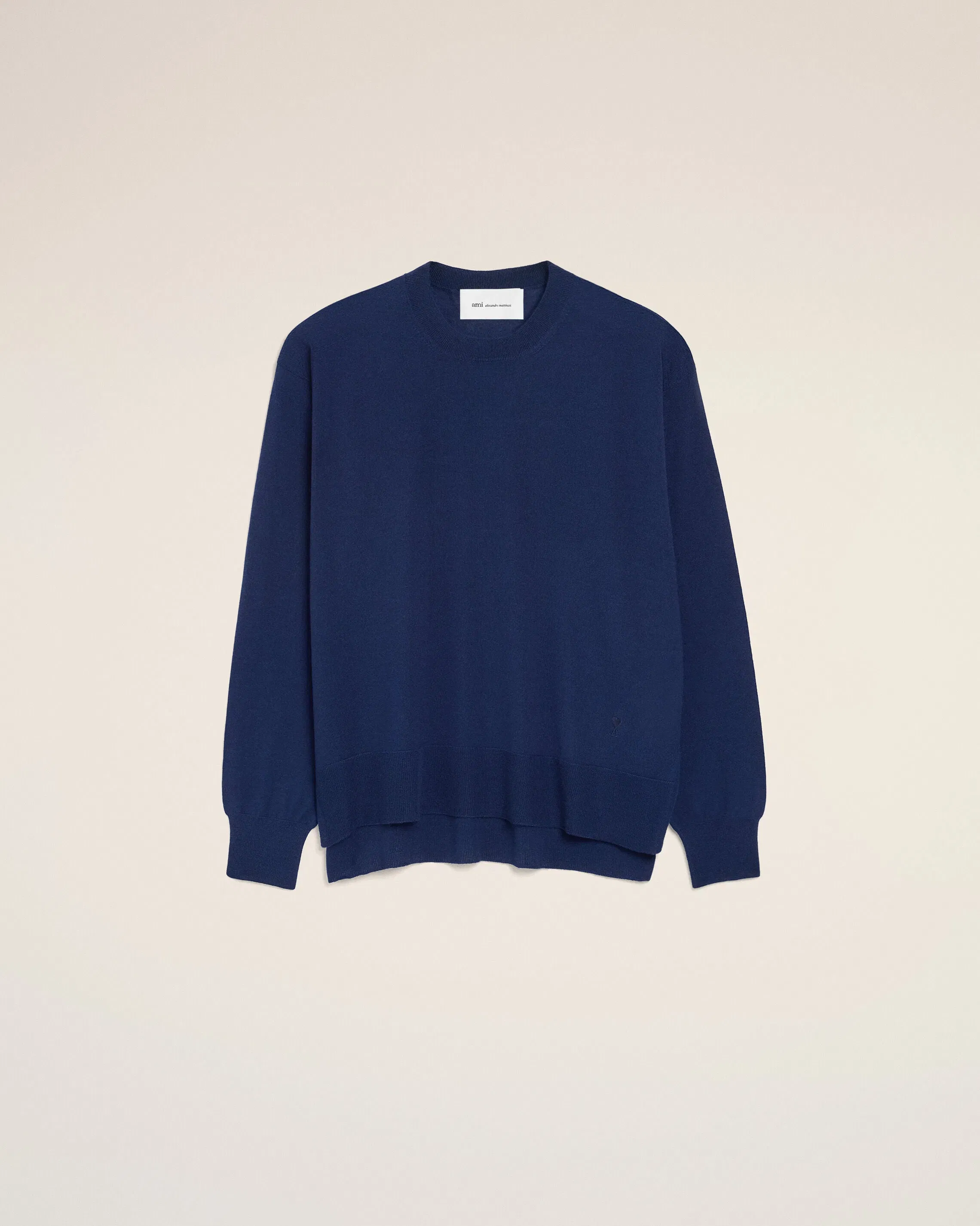 Bleu Thin Wool Crewneck Ami De Coeur Sweater Ink