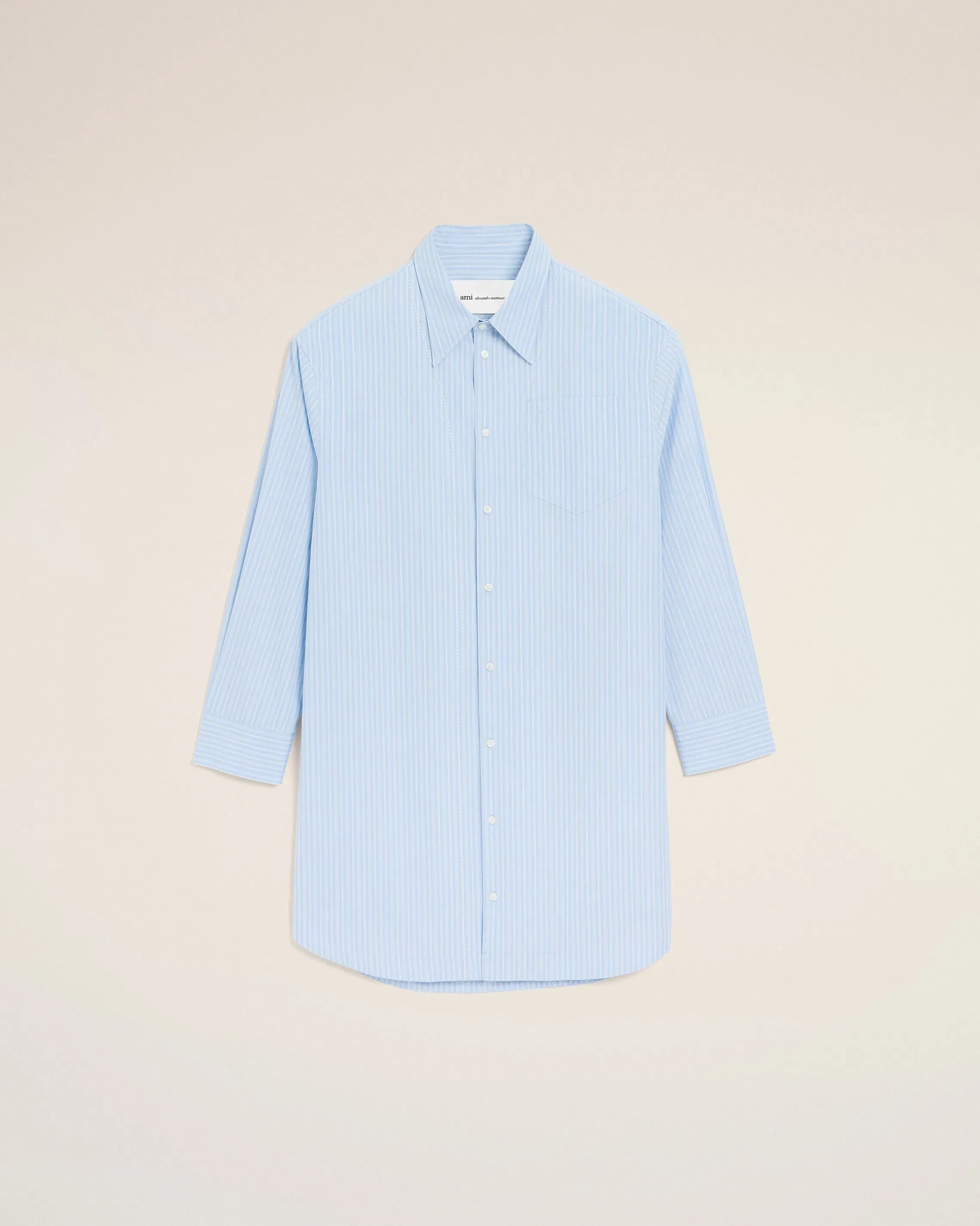Blue Cotton Ami De Coeur Wide Shirt Dress